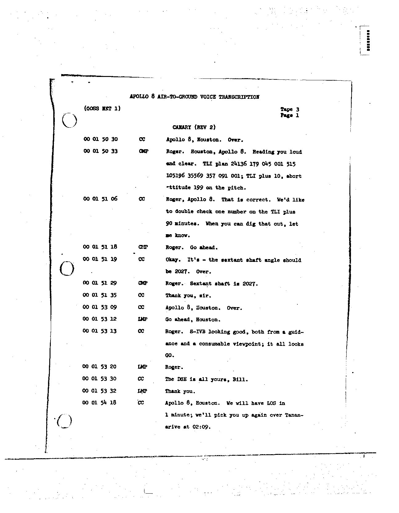 Page 18 of Apollo 8’s original transcript