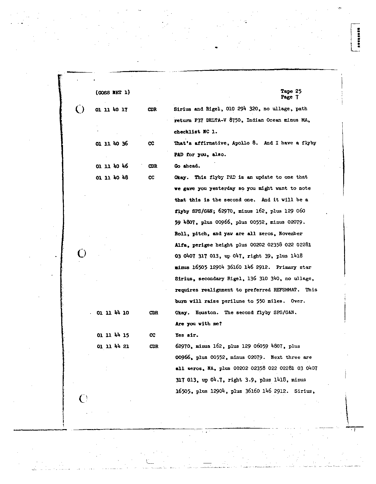 Page 205 of Apollo 8’s original transcript