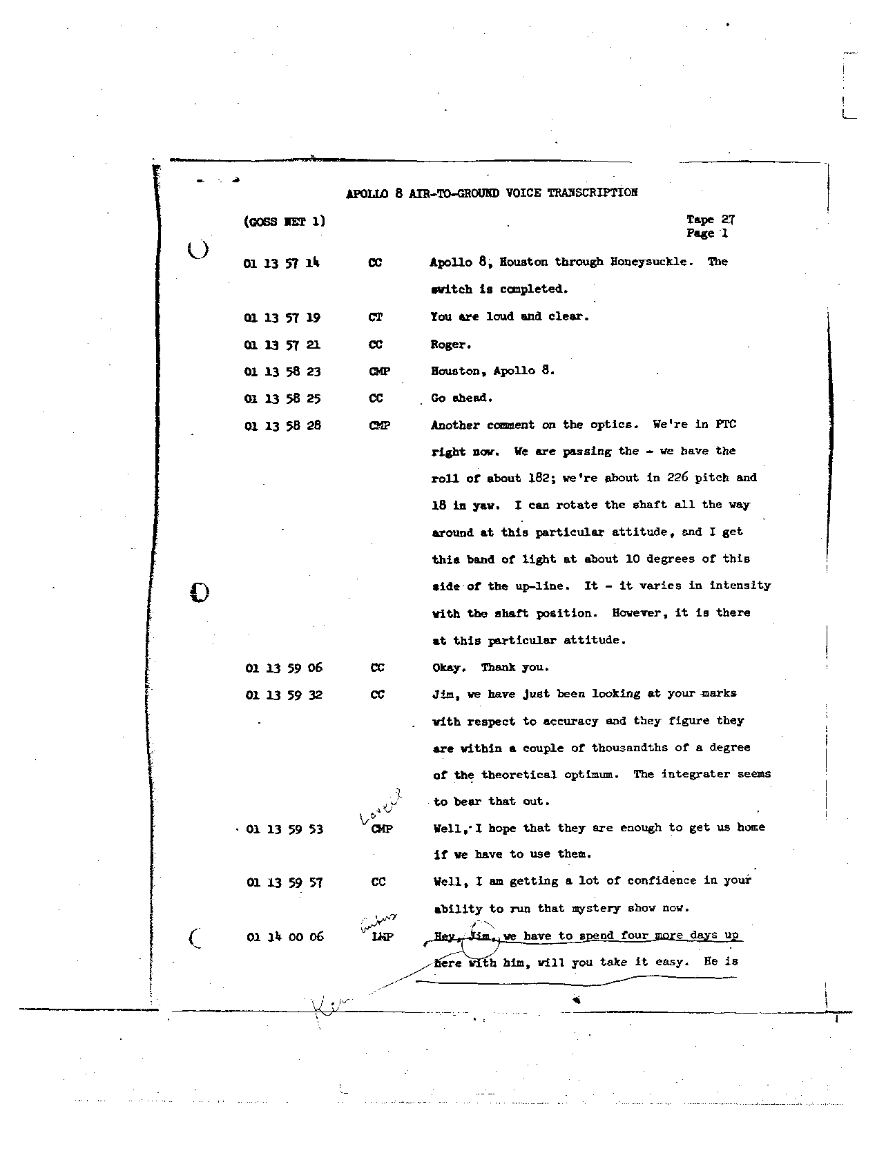 Page 219 of Apollo 8’s original transcript