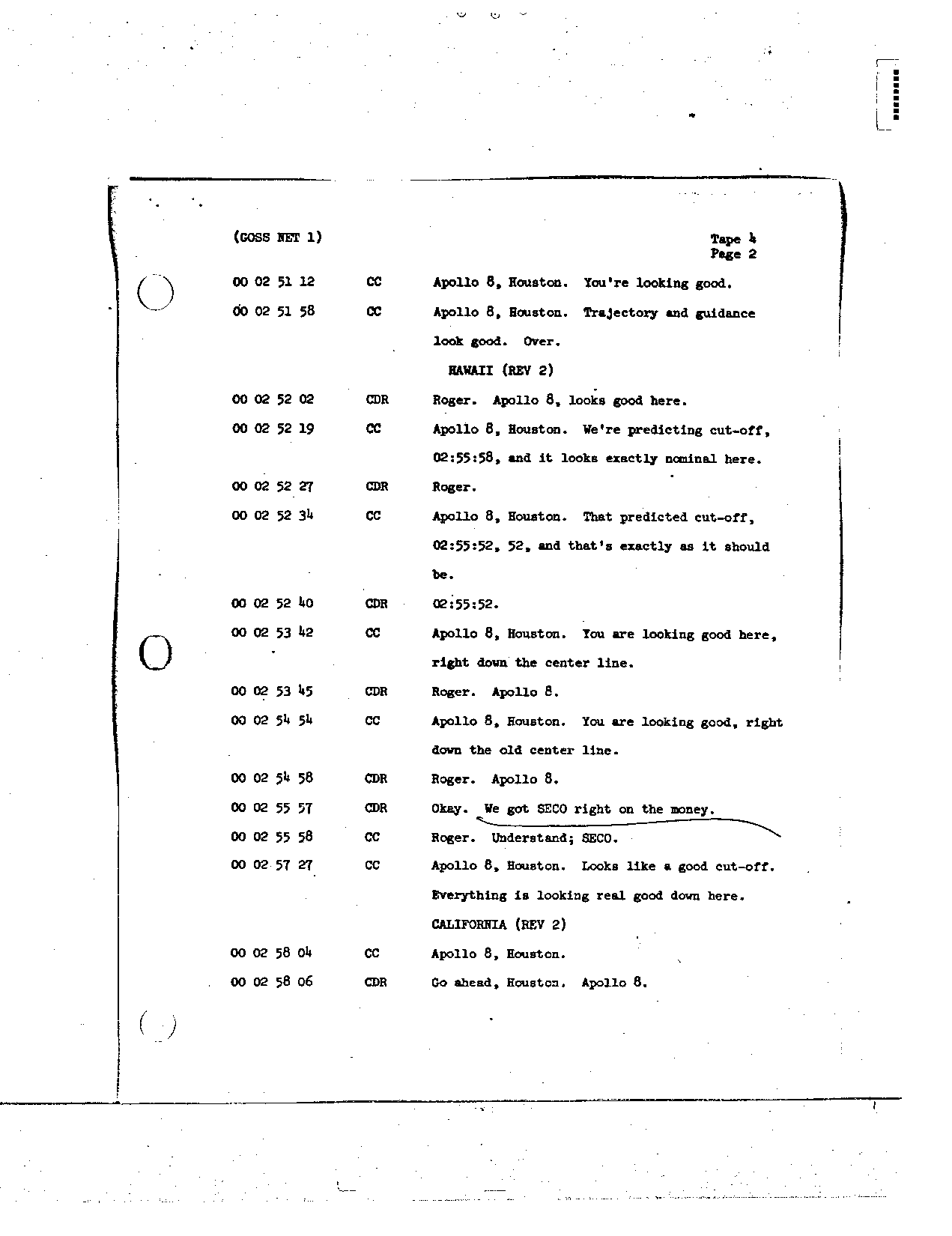 Page 23 of Apollo 8’s original transcript