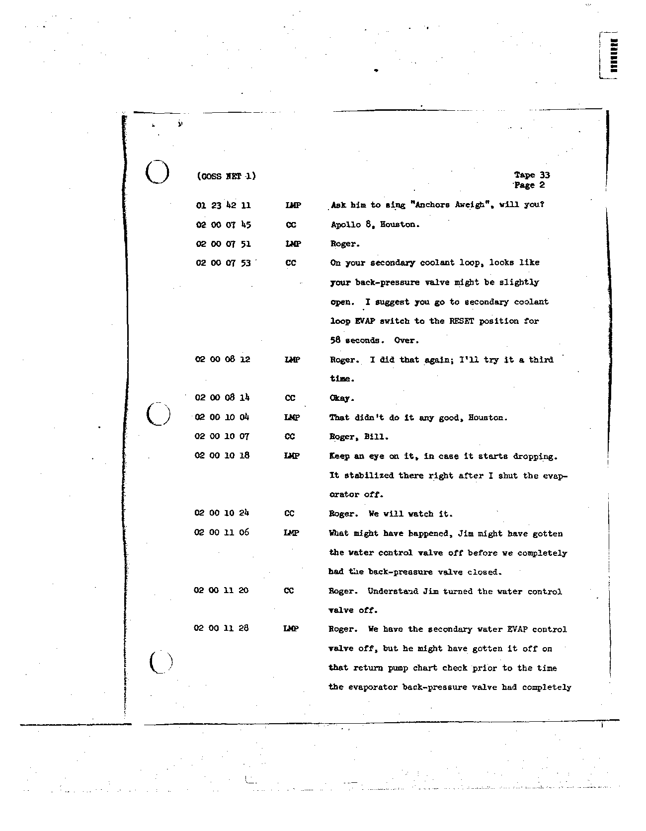 Page 255 of Apollo 8’s original transcript
