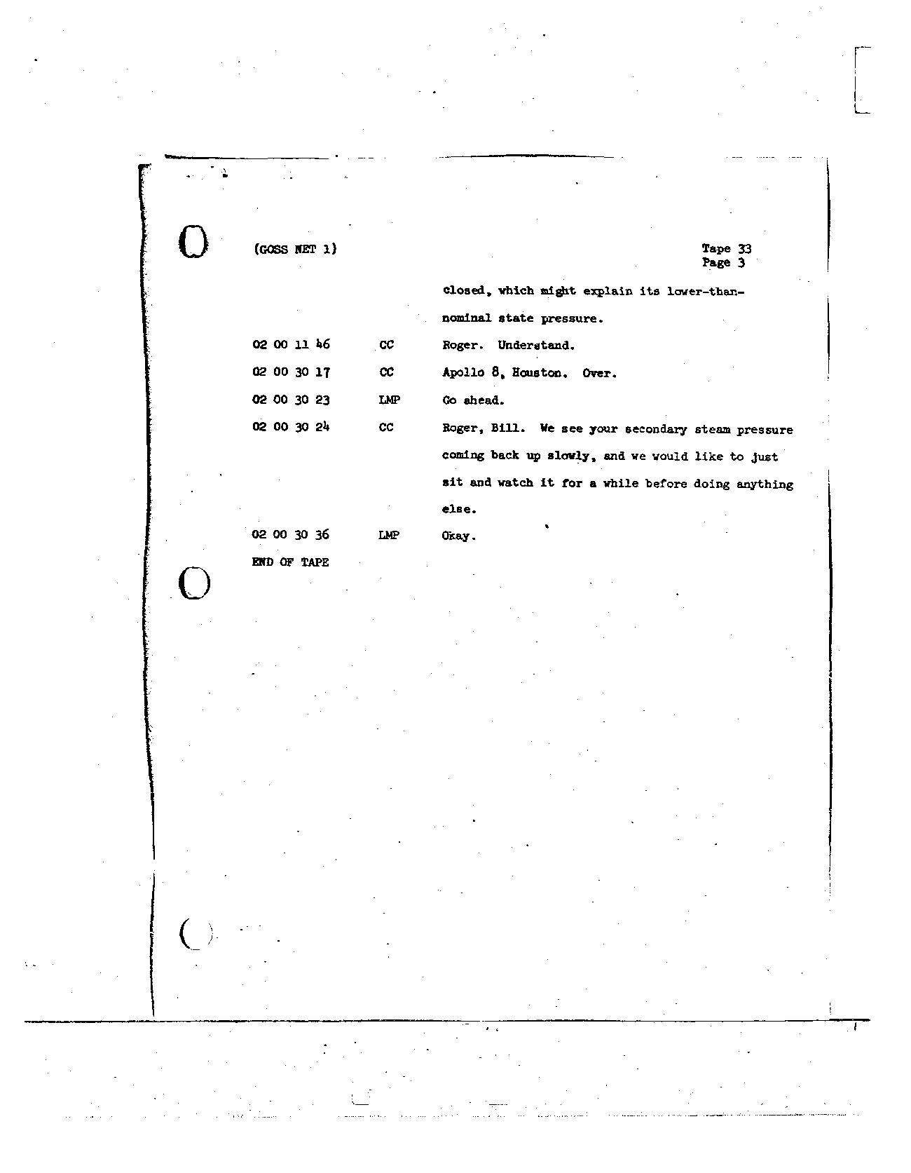 Page 256 of Apollo 8’s original transcript