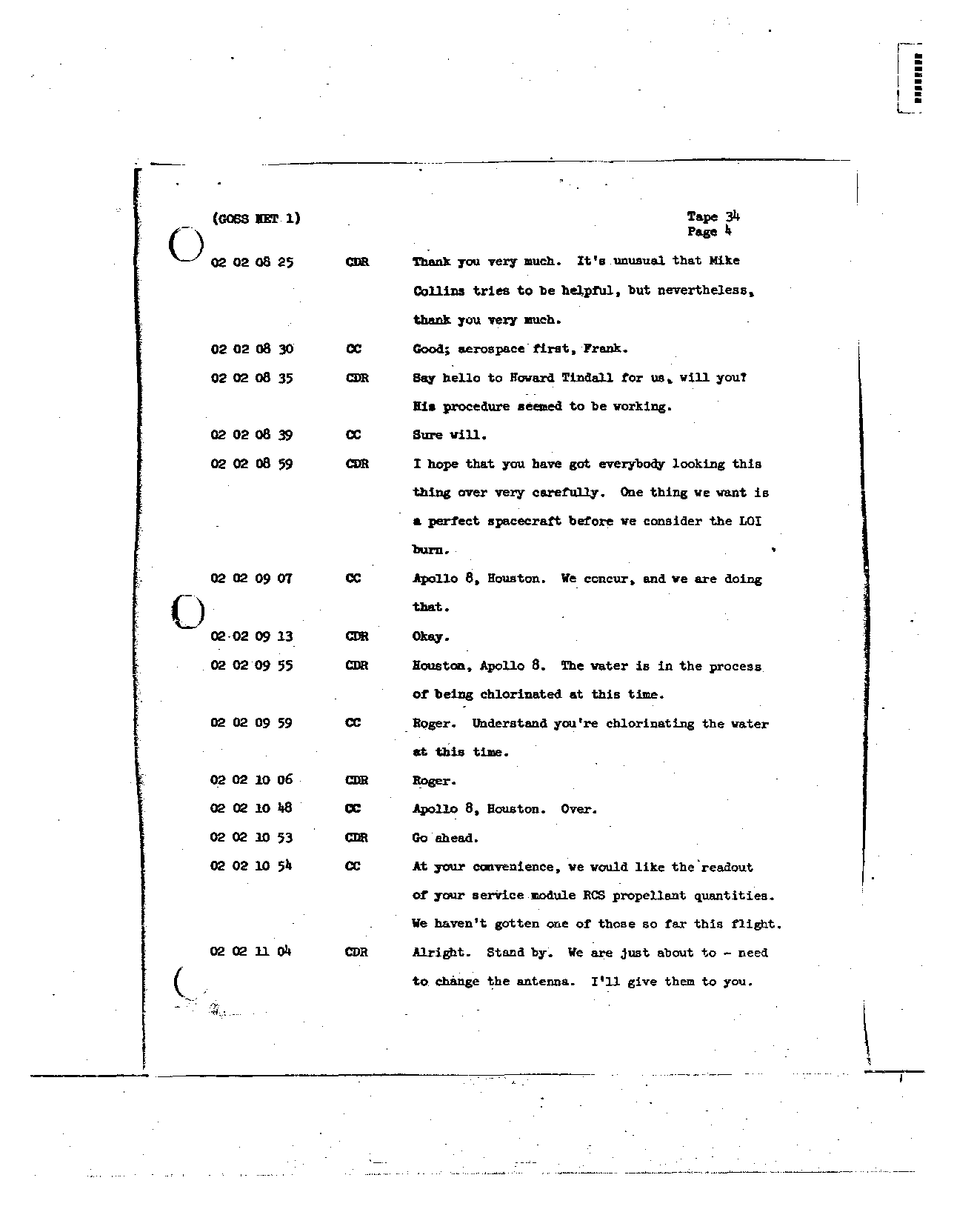 Page 260 of Apollo 8’s original transcript