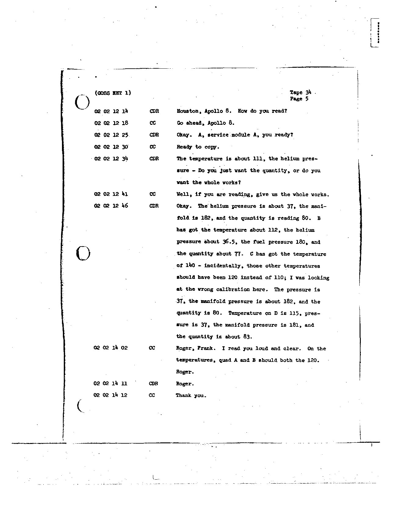 Page 261 of Apollo 8’s original transcript