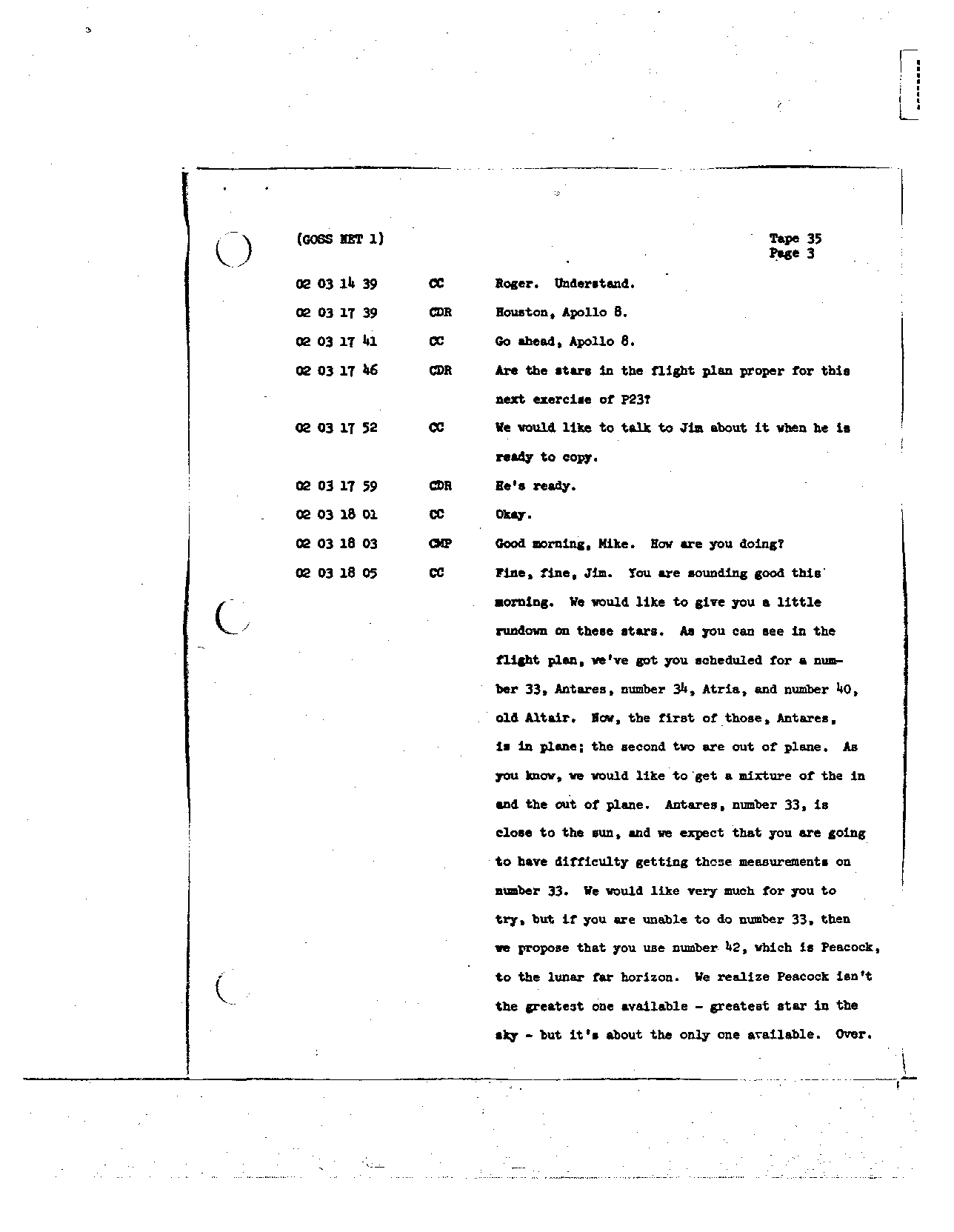 Page 266 of Apollo 8’s original transcript