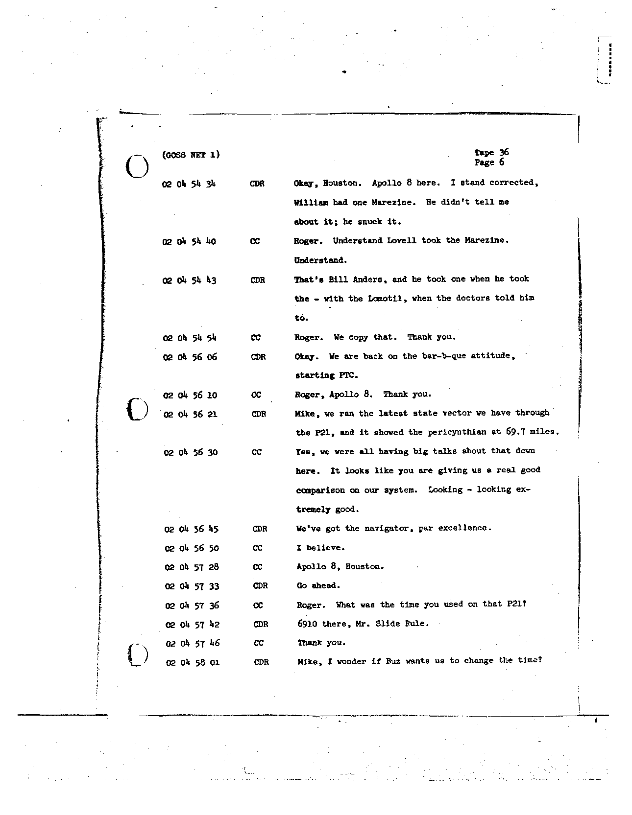 Page 276 of Apollo 8’s original transcript