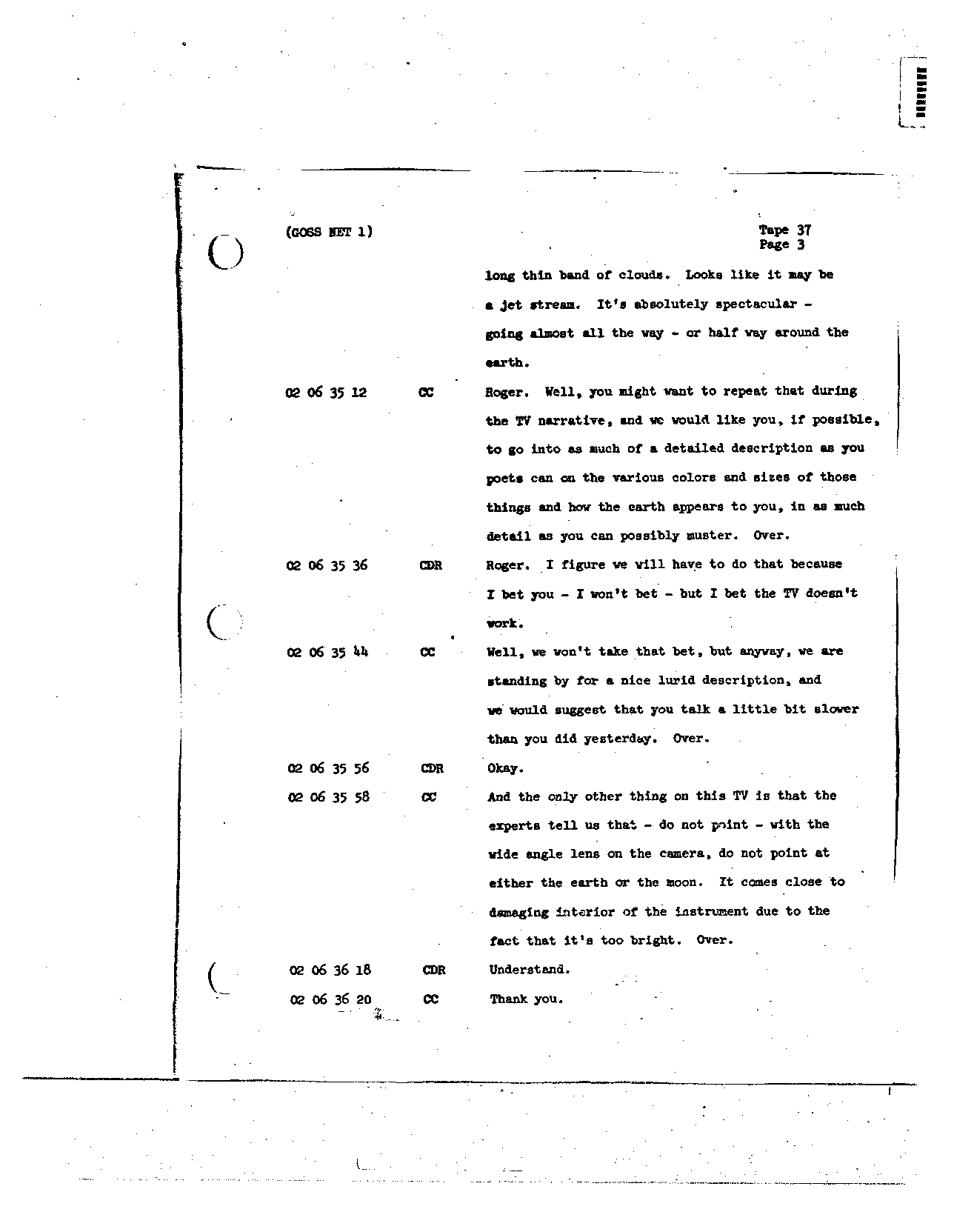 Page 285 of Apollo 8’s original transcript