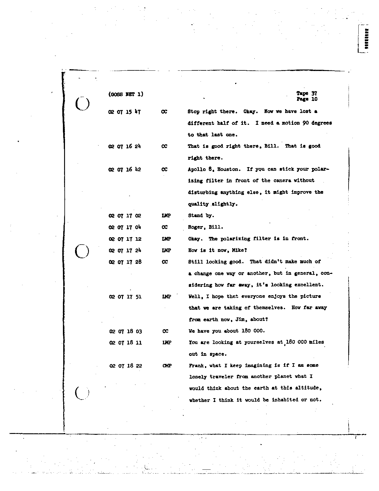 Page 292 of Apollo 8’s original transcript