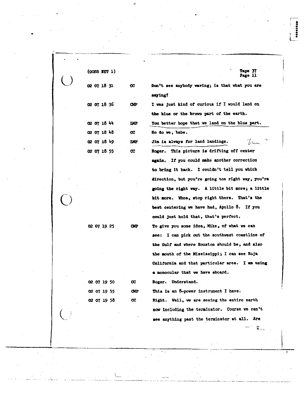 Page 293 of Apollo 8’s original transcript