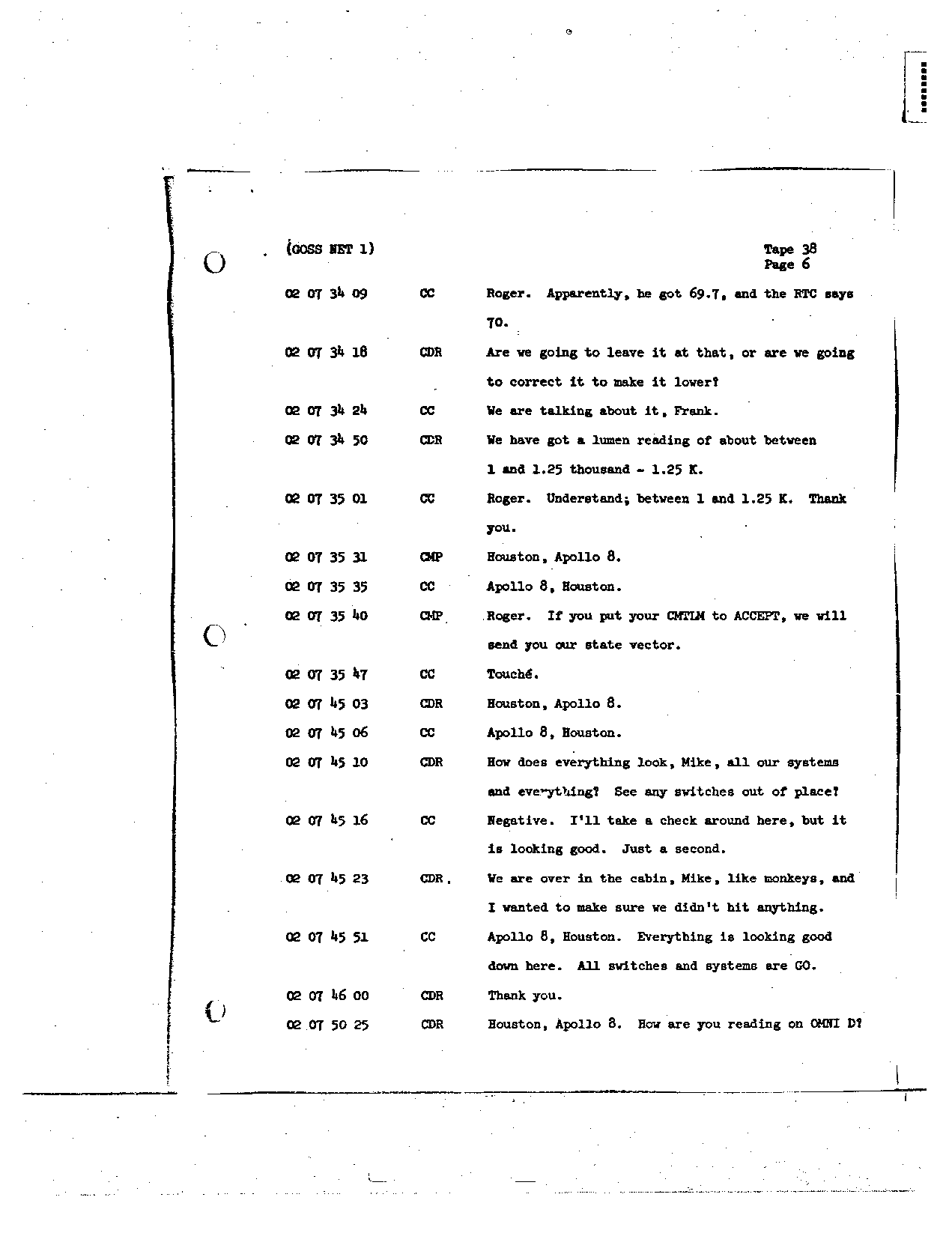 Page 299 of Apollo 8’s original transcript
