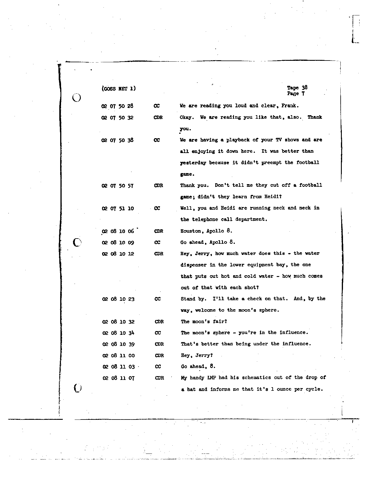 Page 300 of Apollo 8’s original transcript