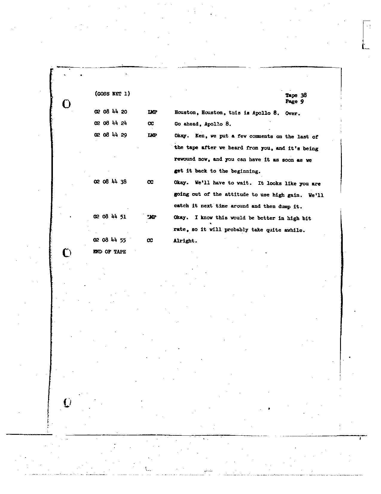Page 302 of Apollo 8’s original transcript