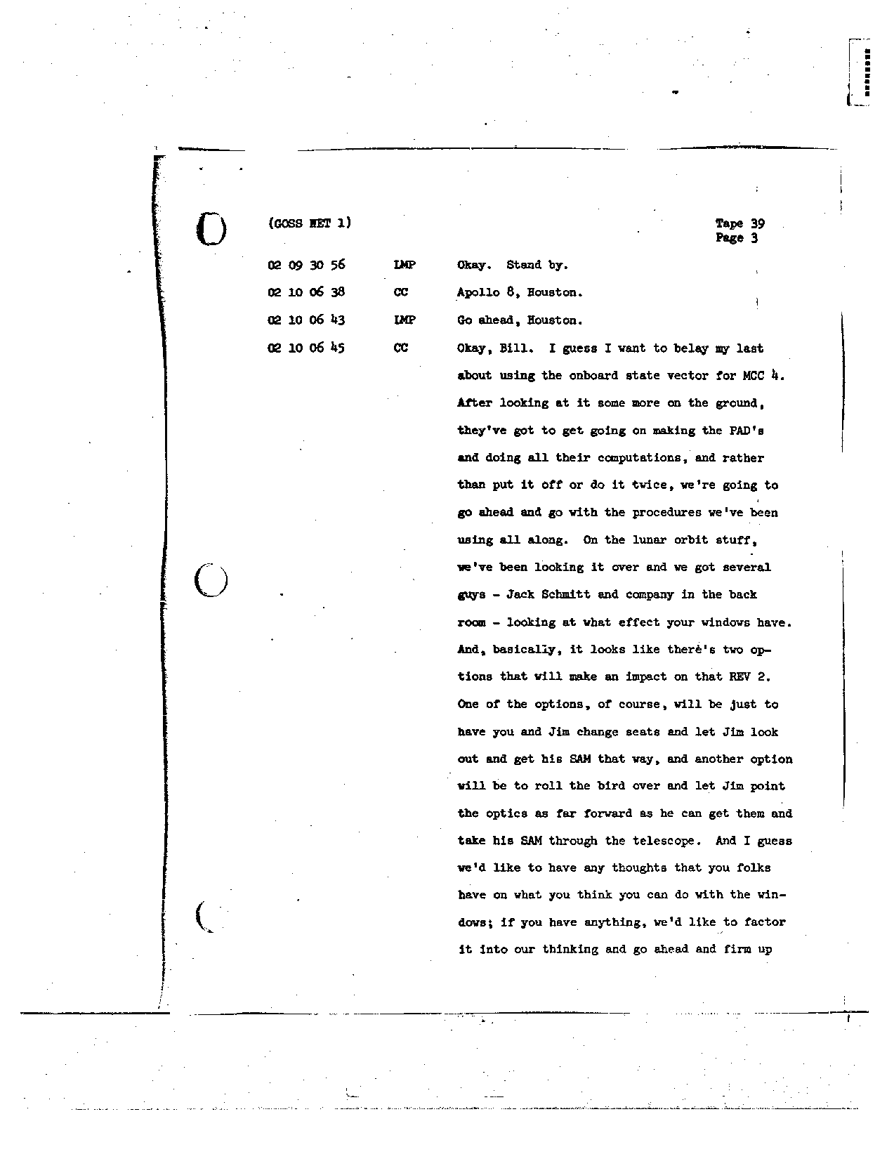 Page 305 of Apollo 8’s original transcript