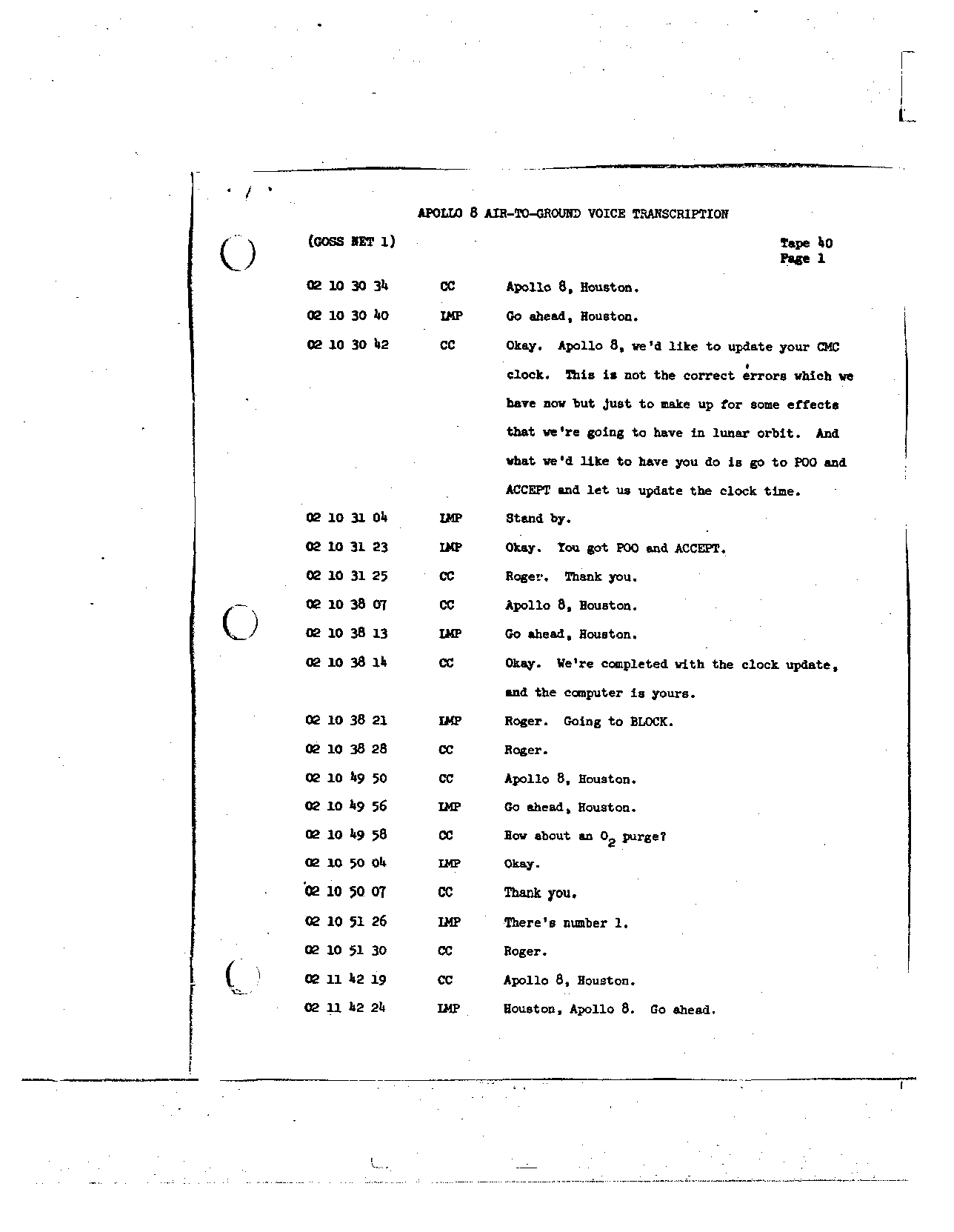 Page 307 of Apollo 8’s original transcript