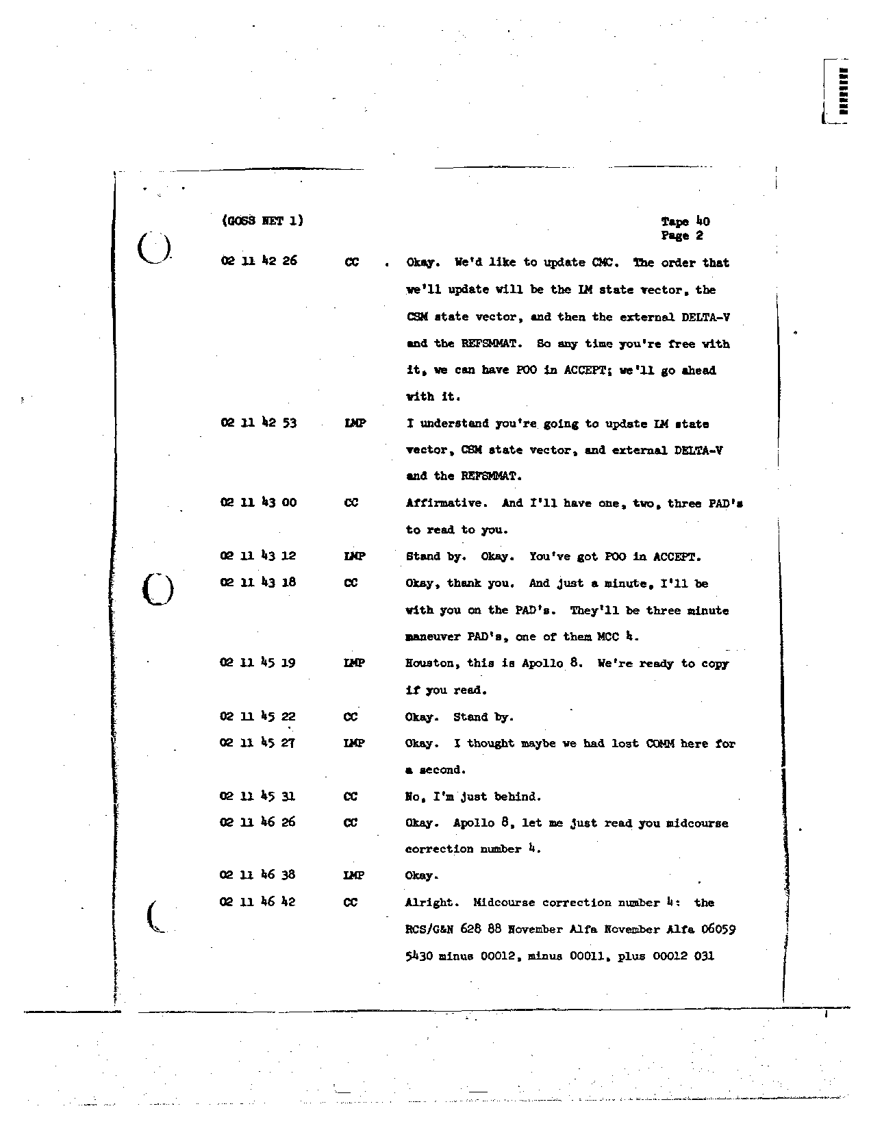 Page 308 of Apollo 8’s original transcript