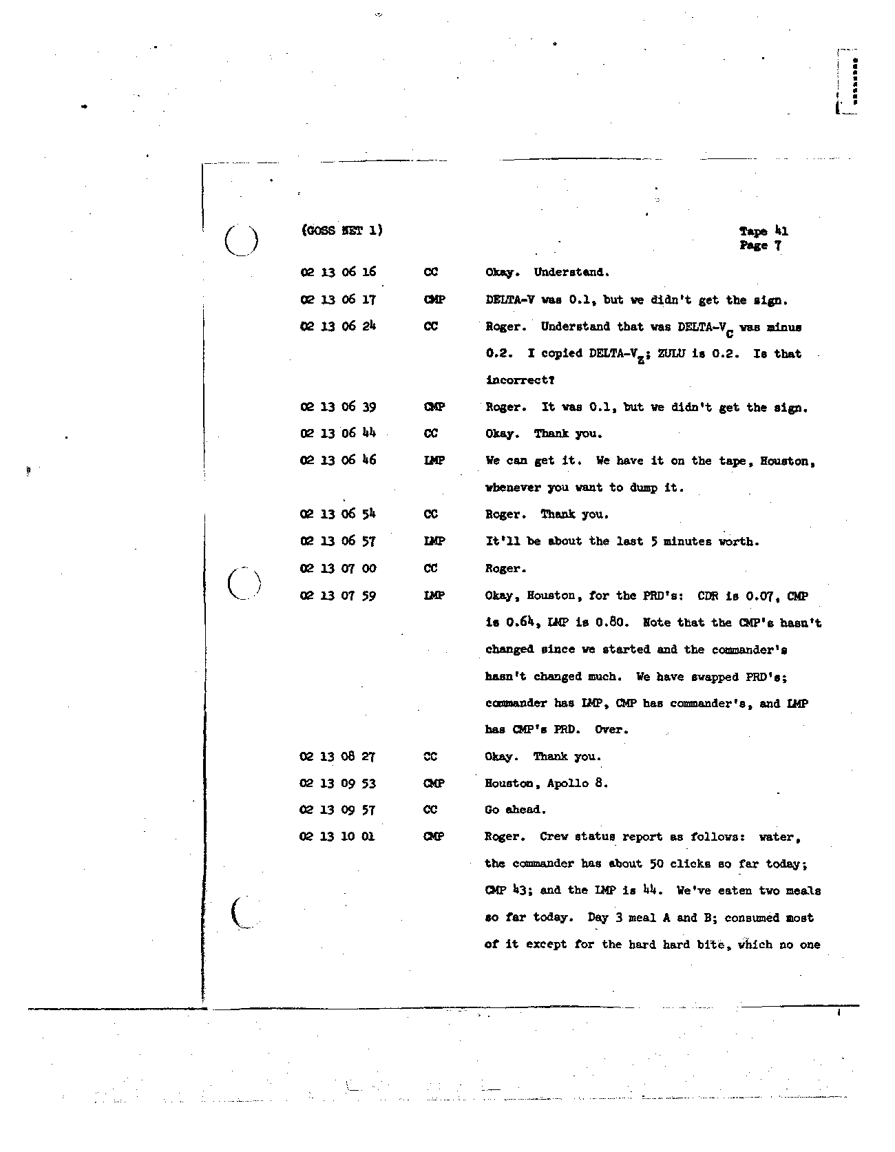 Page 318 of Apollo 8’s original transcript