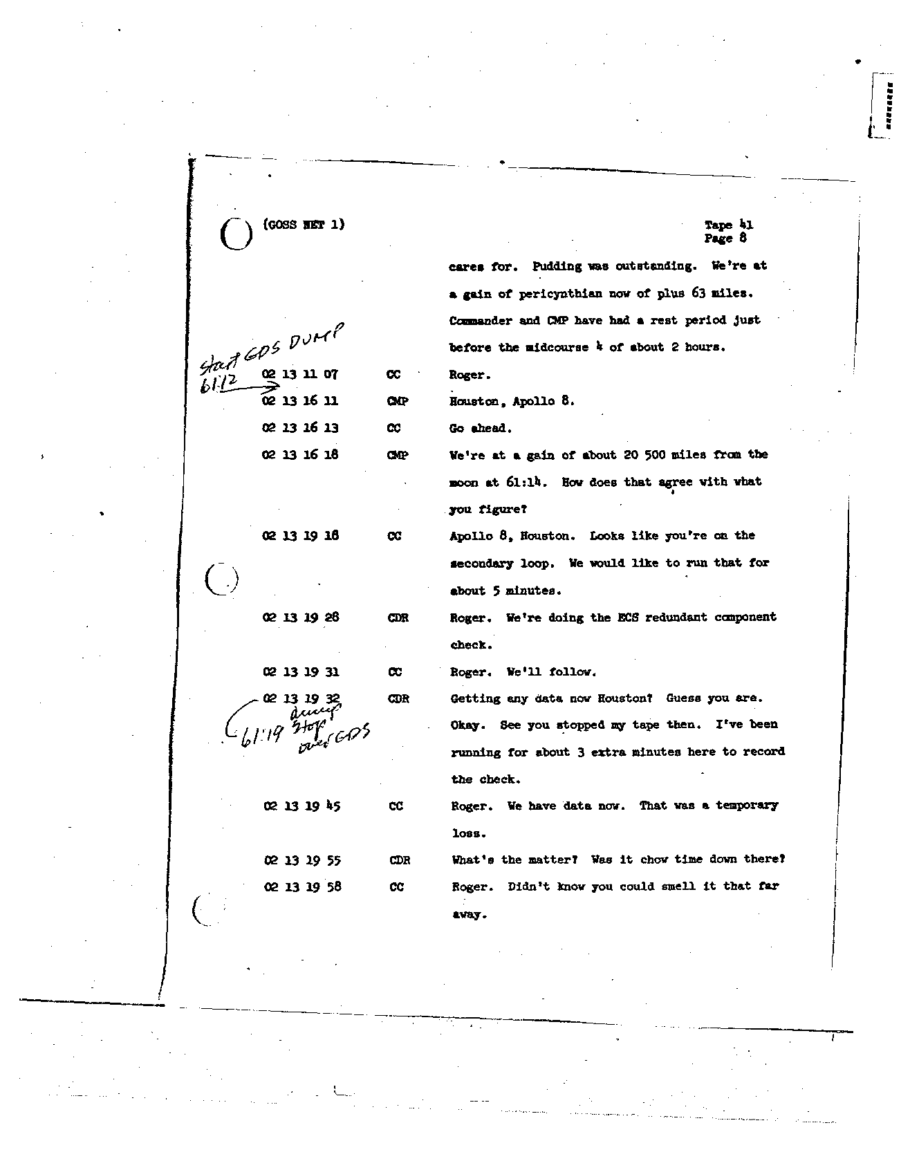 Page 319 of Apollo 8’s original transcript