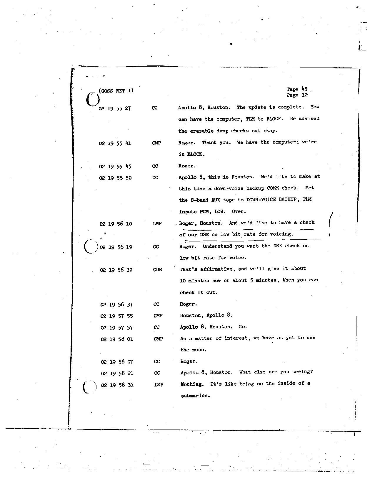 Page 351 of Apollo 8’s original transcript