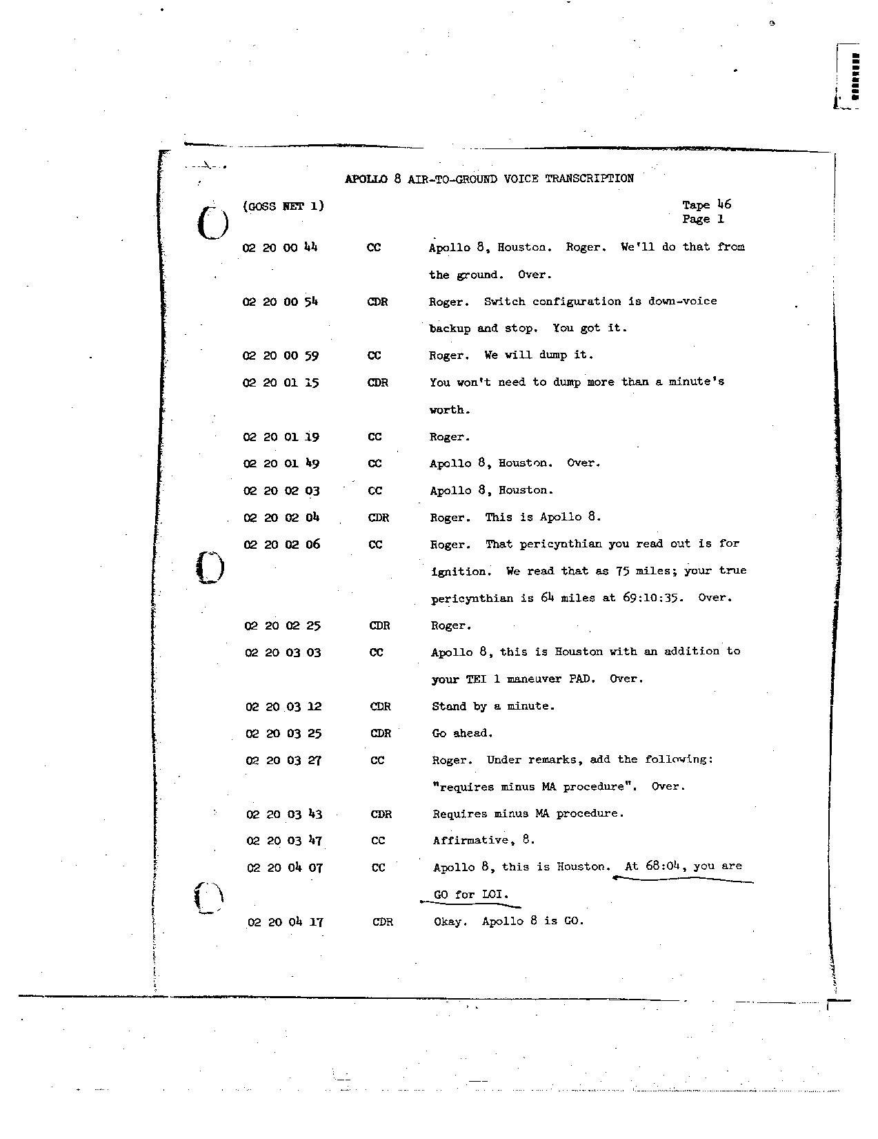 Page 353 of Apollo 8’s original transcript