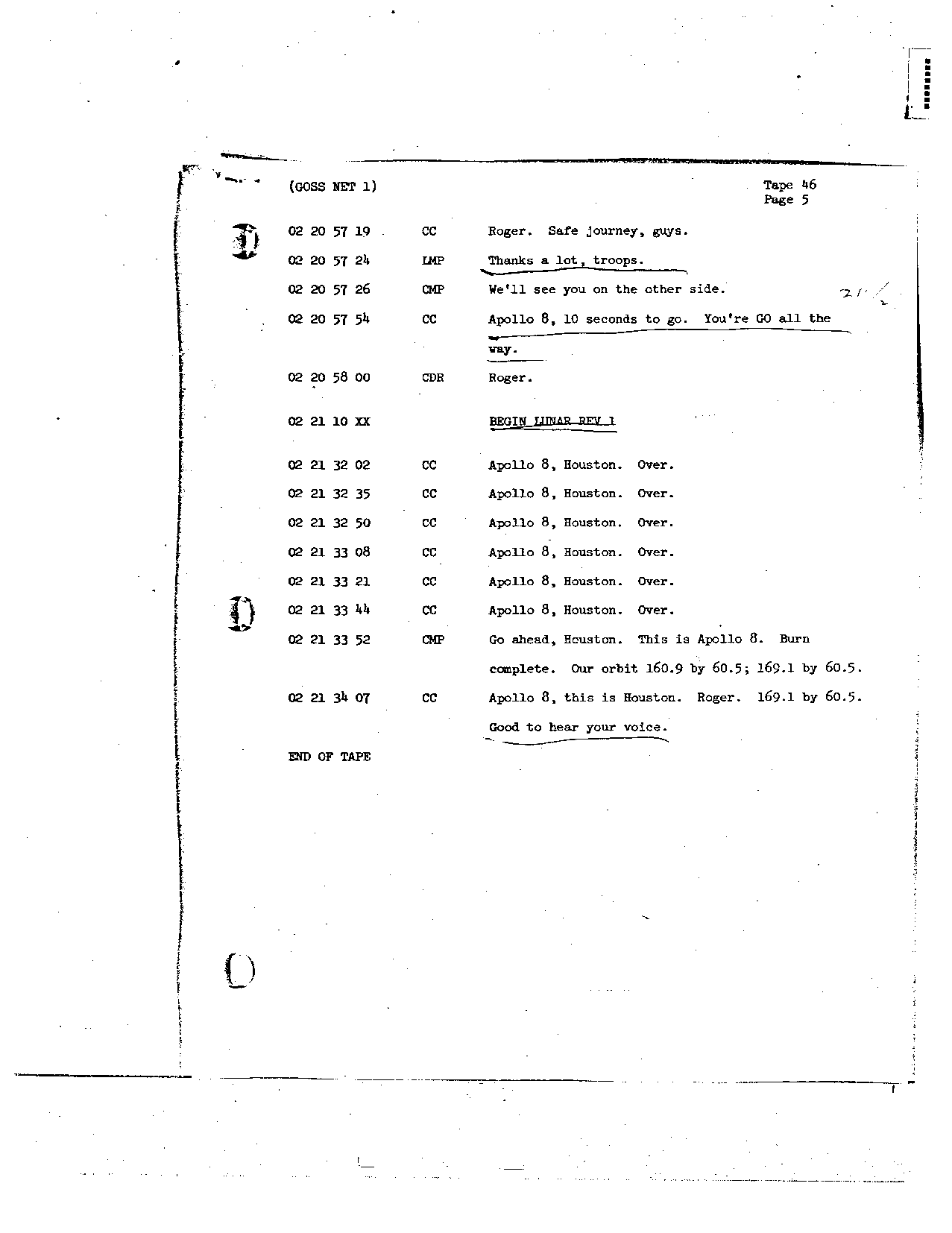 Page 357 of Apollo 8’s original transcript