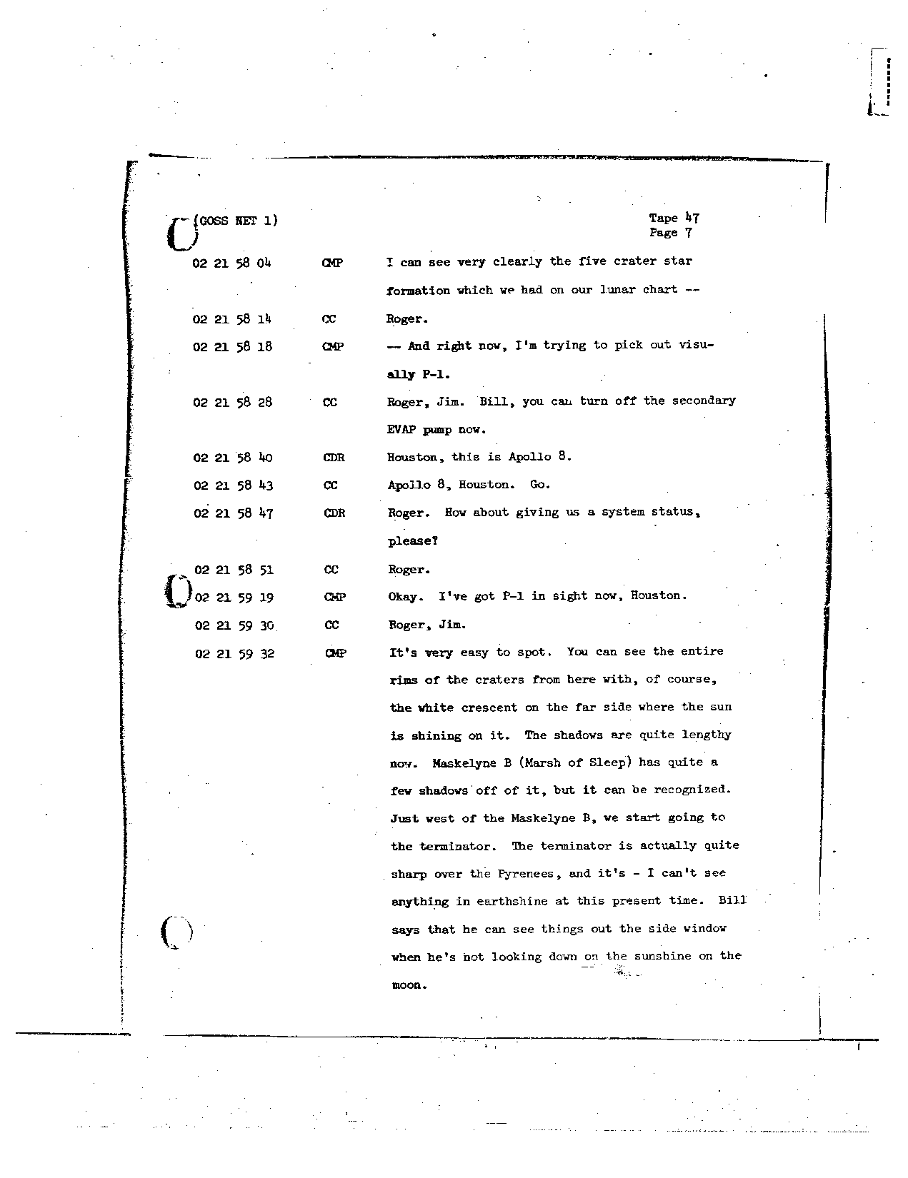 Page 364 of Apollo 8’s original transcript