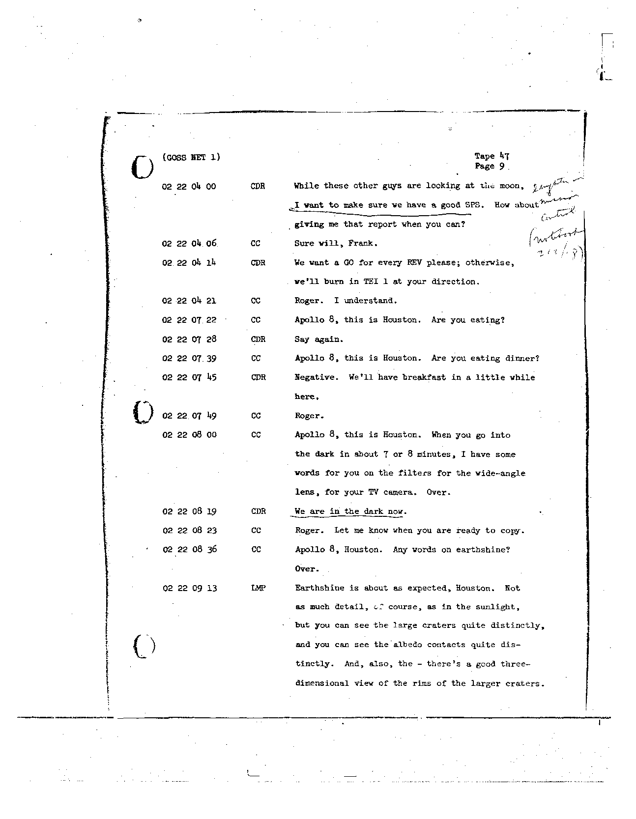 Page 366 of Apollo 8’s original transcript