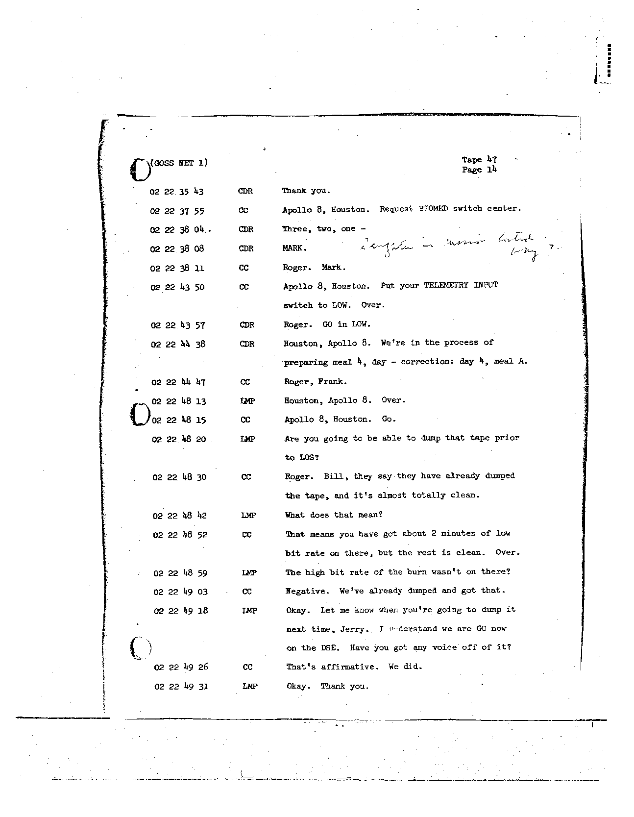 Page 371 of Apollo 8’s original transcript