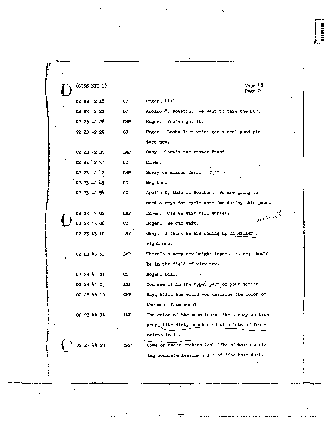Page 374 of Apollo 8’s original transcript