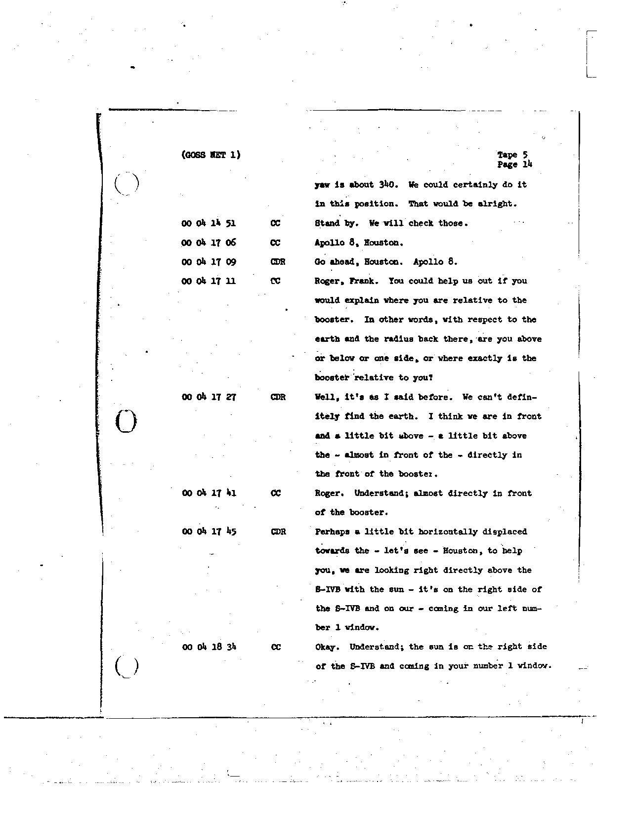 Page 40 of Apollo 8’s original transcript