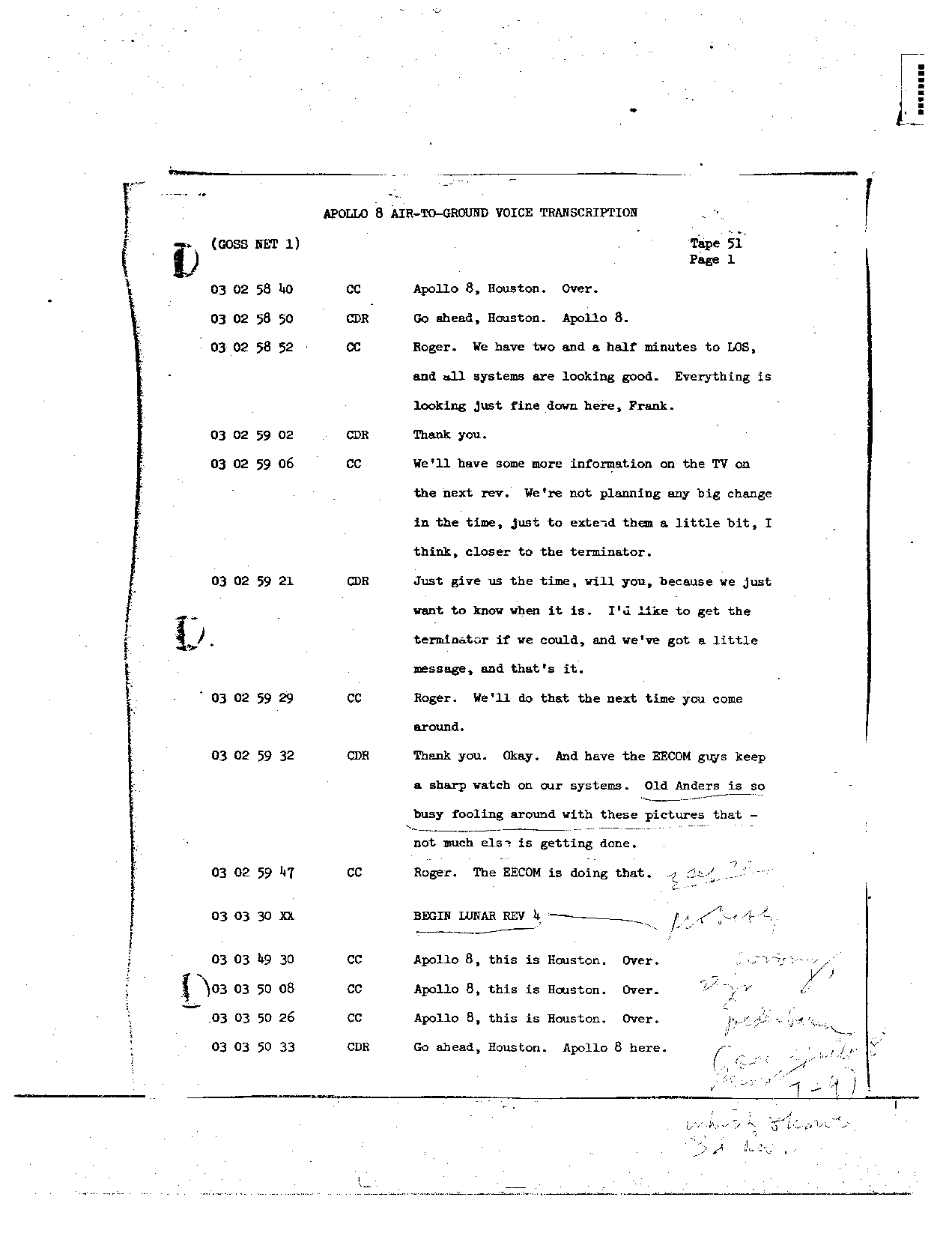 Page 401 of Apollo 8’s original transcript