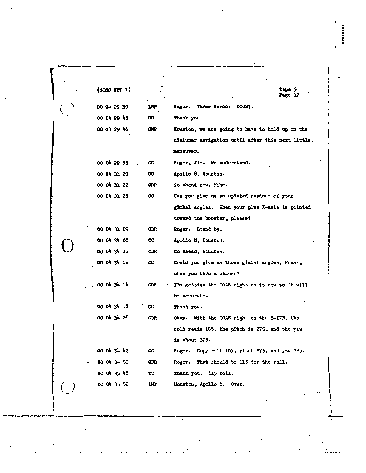 Page 43 of Apollo 8’s original transcript