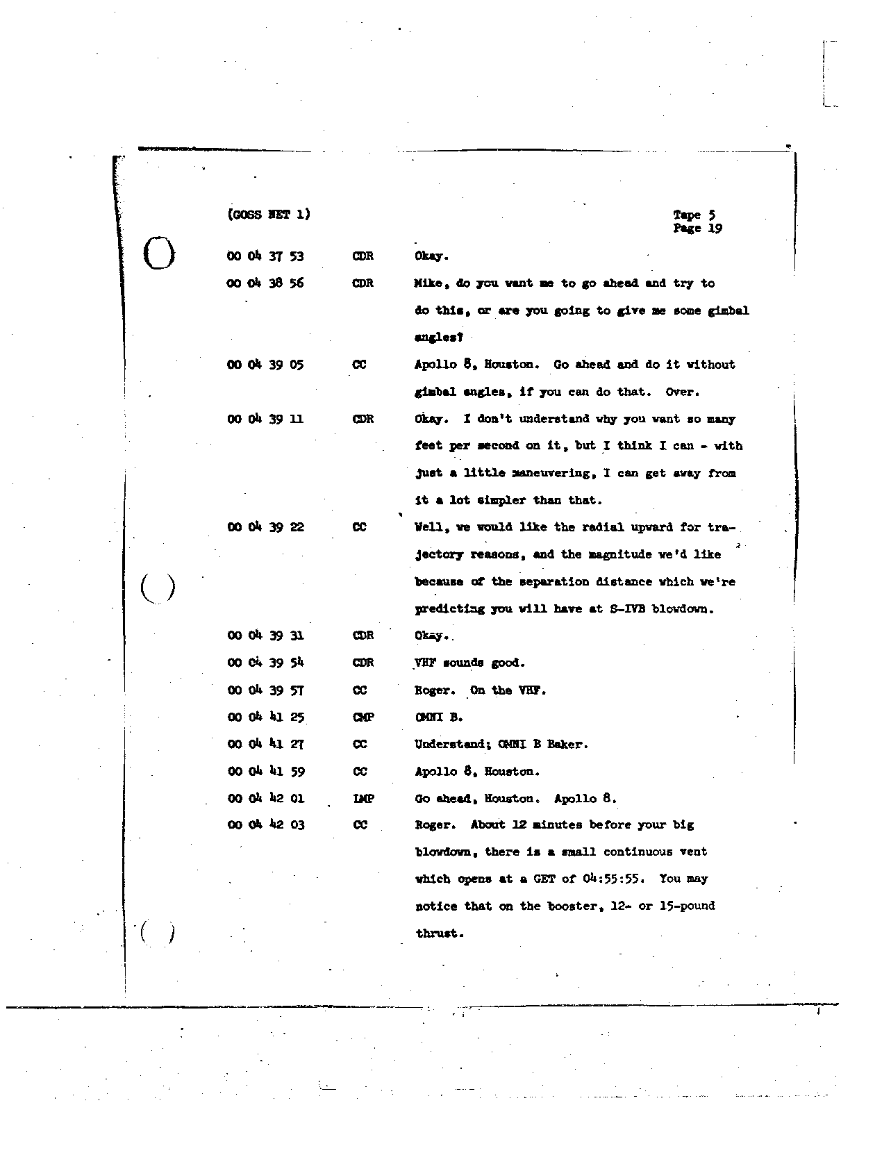 Page 45 of Apollo 8’s original transcript