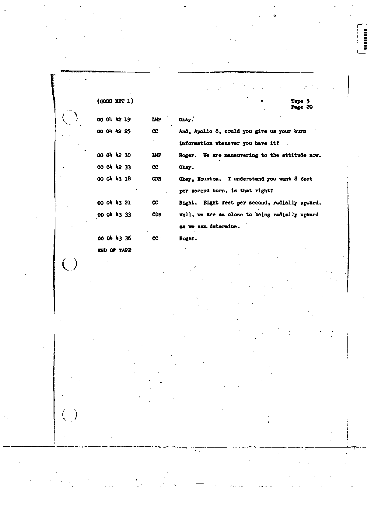 Page 46 of Apollo 8’s original transcript
