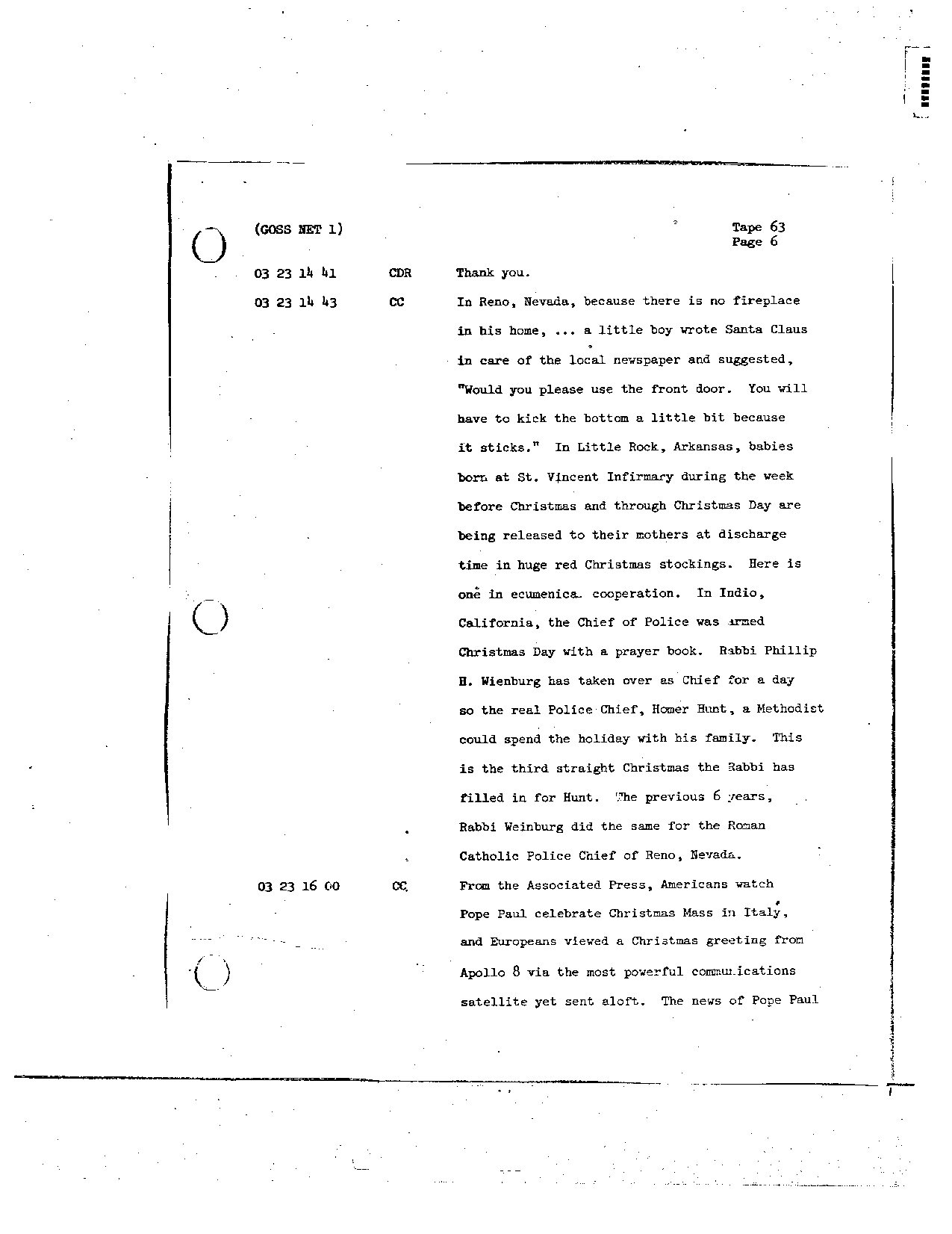 Page 499 of Apollo 8&rsquo;s original transcript