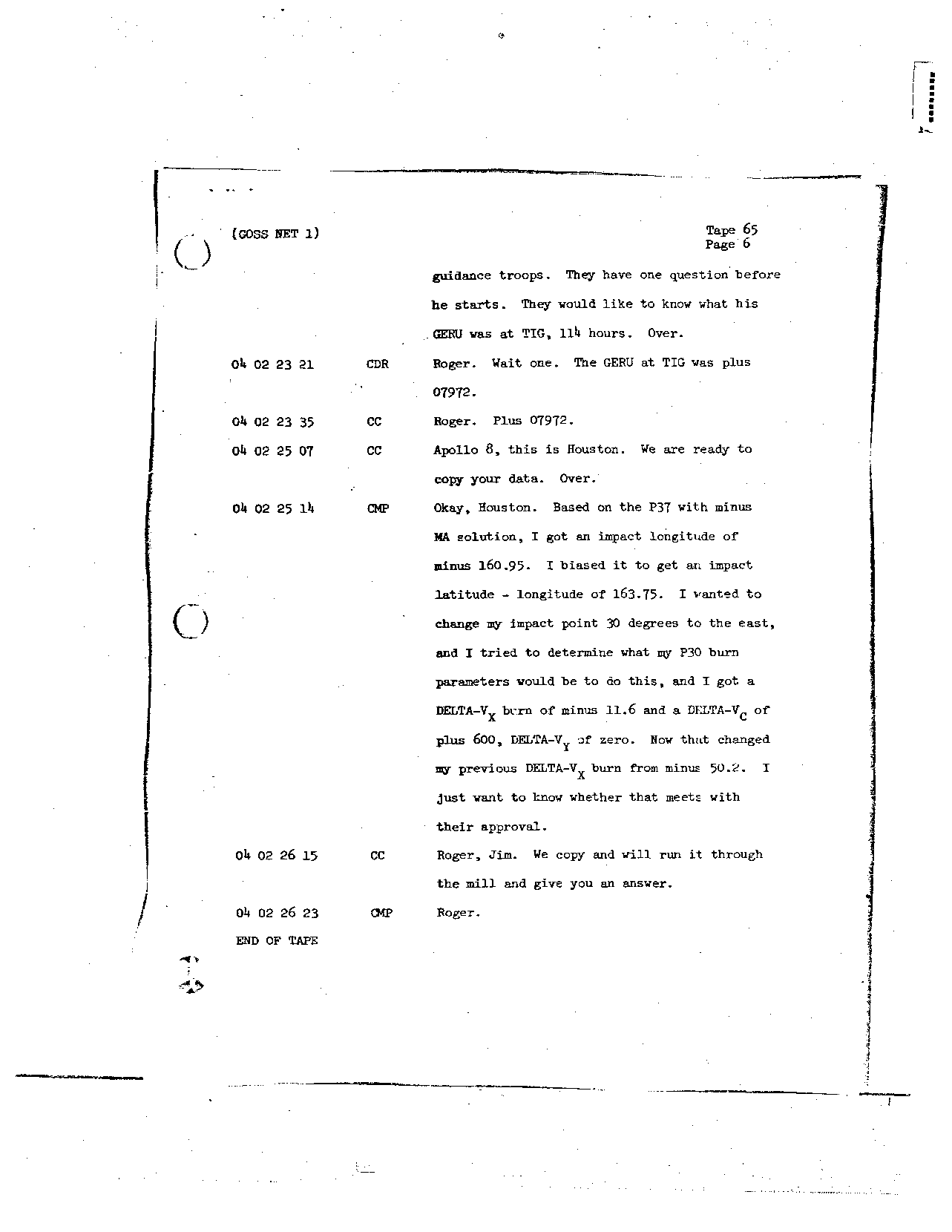 Page 519 of Apollo 8’s original transcript