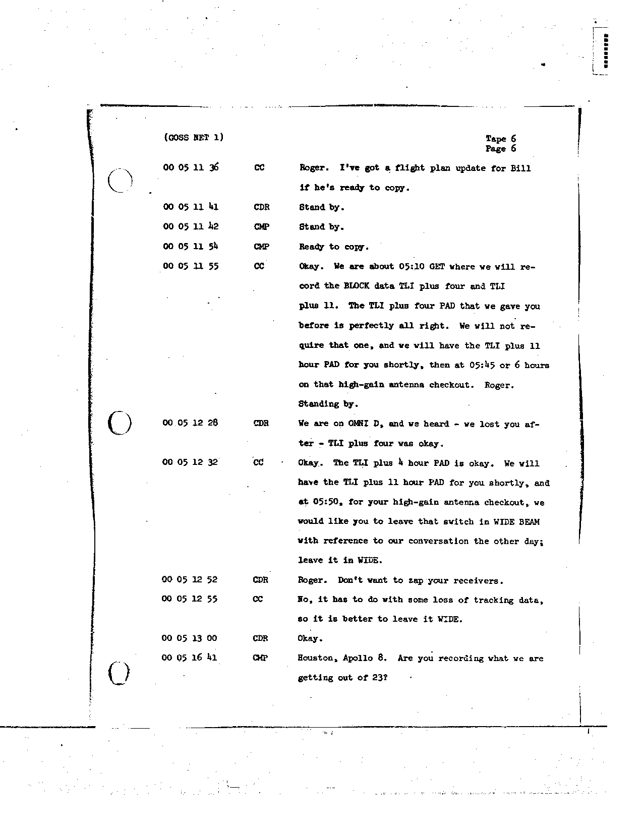 Page 52 of Apollo 8’s original transcript