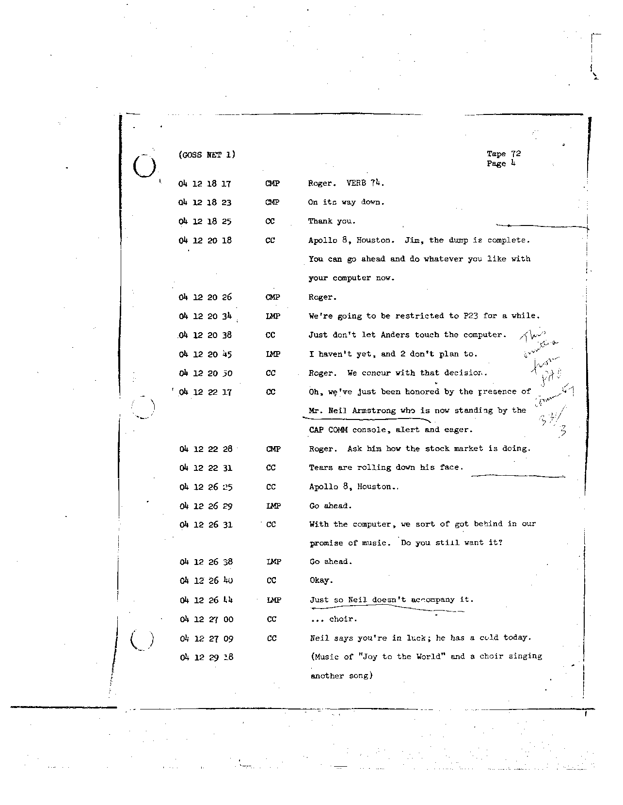 Page 577 of Apollo 8’s original transcript