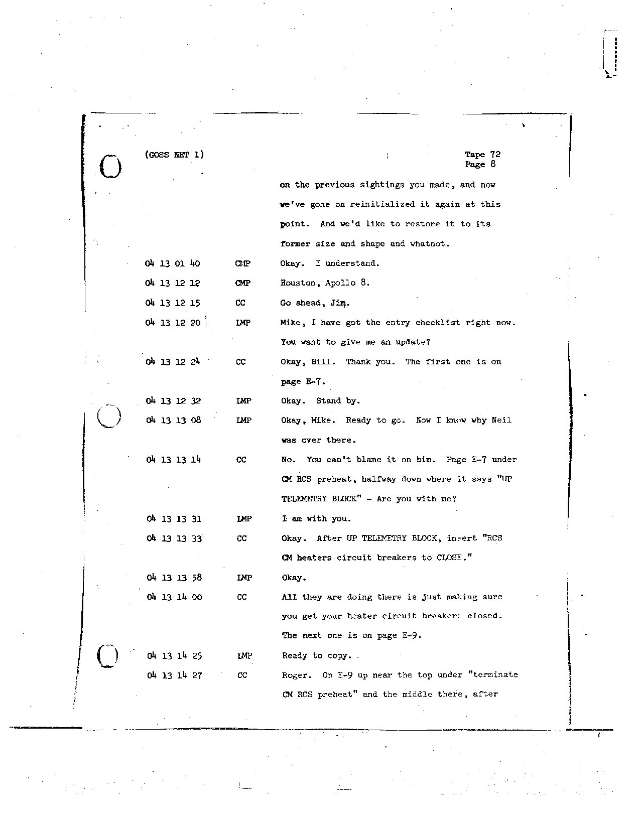 Page 581 of Apollo 8’s original transcript