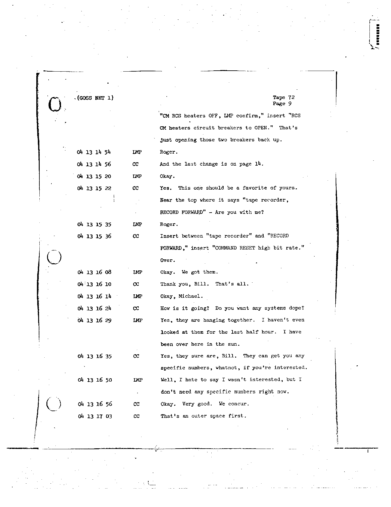 Page 582 of Apollo 8’s original transcript