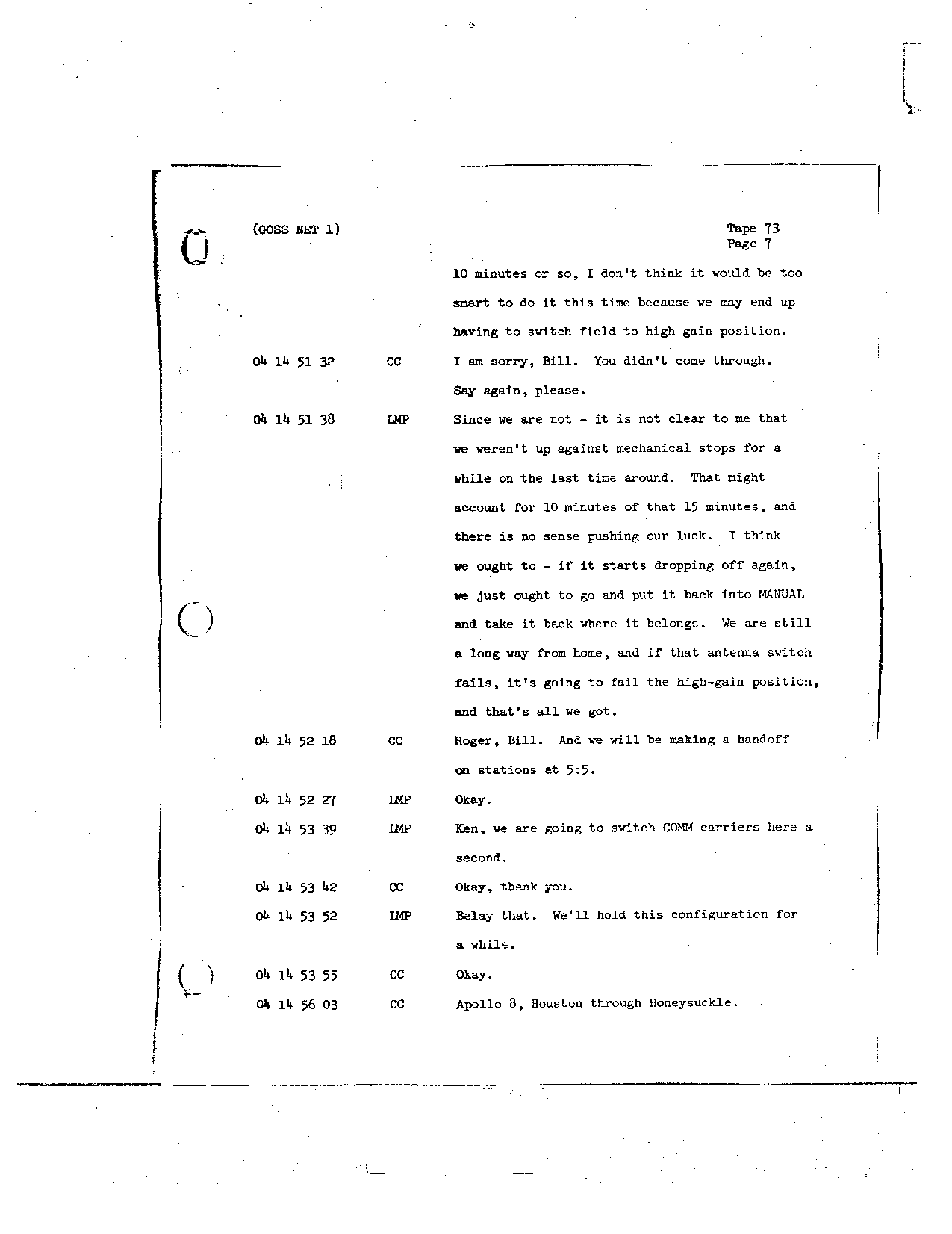 Page 593 of Apollo 8’s original transcript
