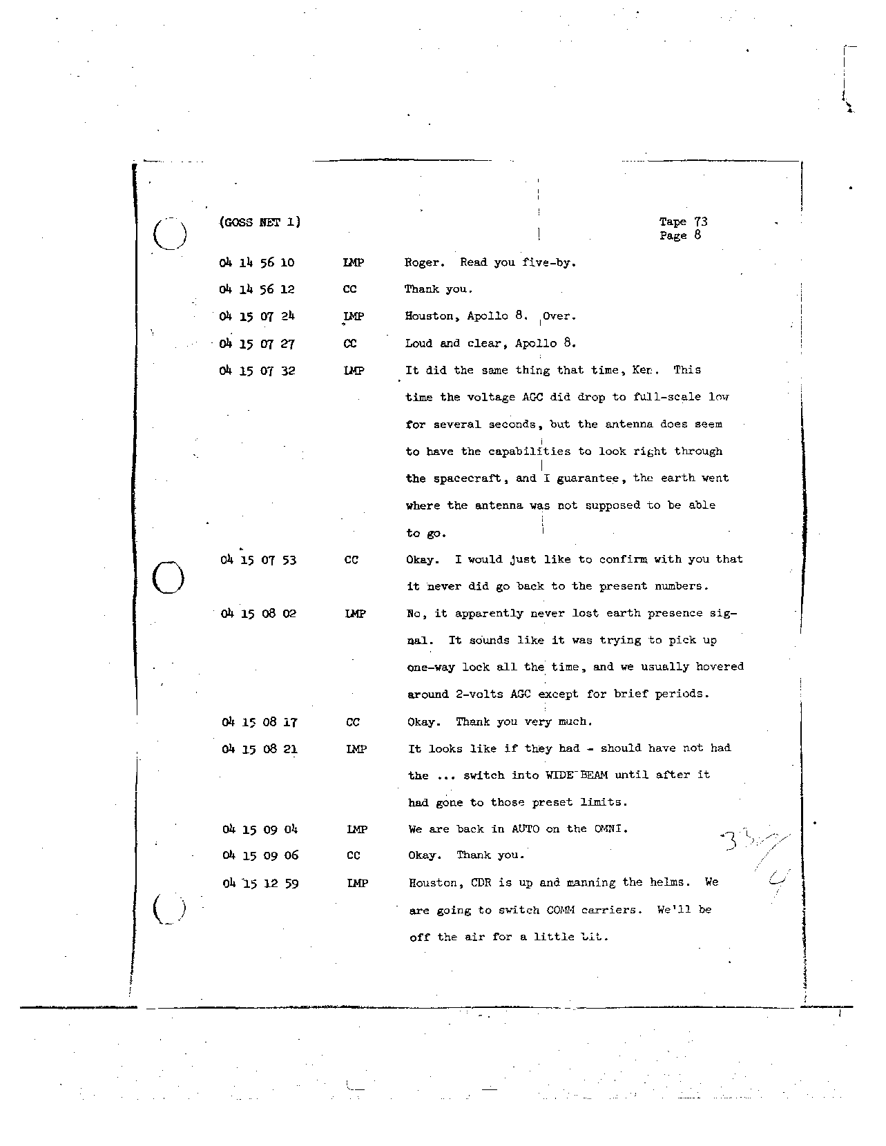 Page 594 of Apollo 8’s original transcript