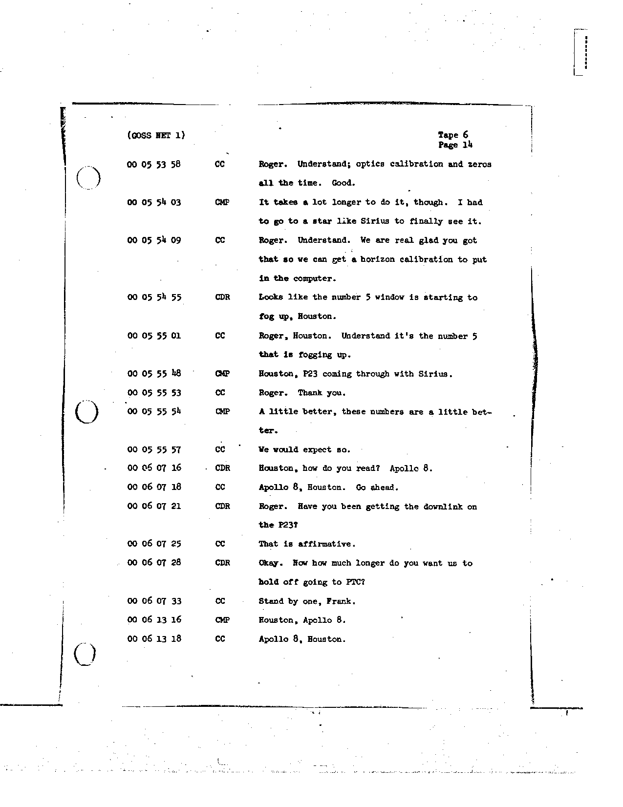 Page 60 of Apollo 8’s original transcript