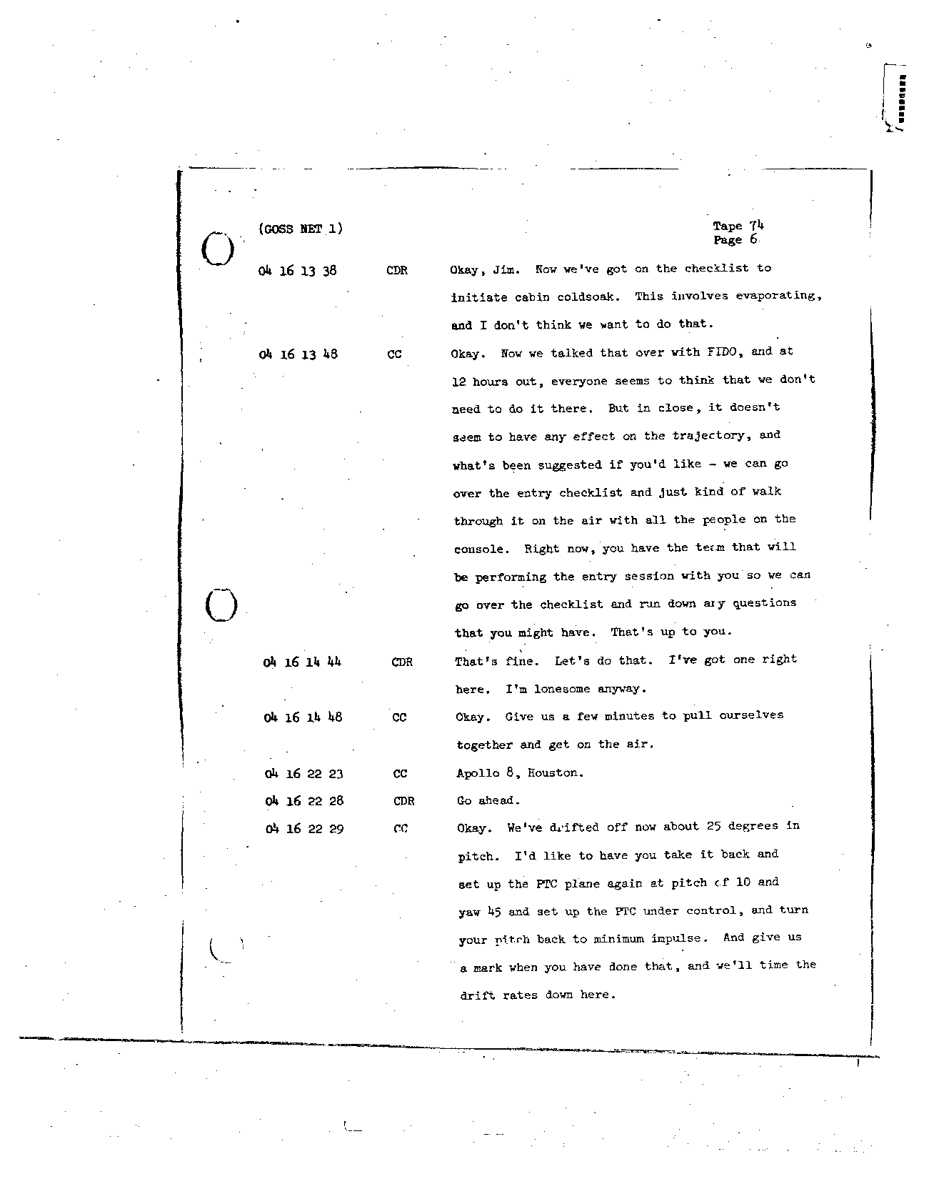 Page 601 of Apollo 8’s original transcript