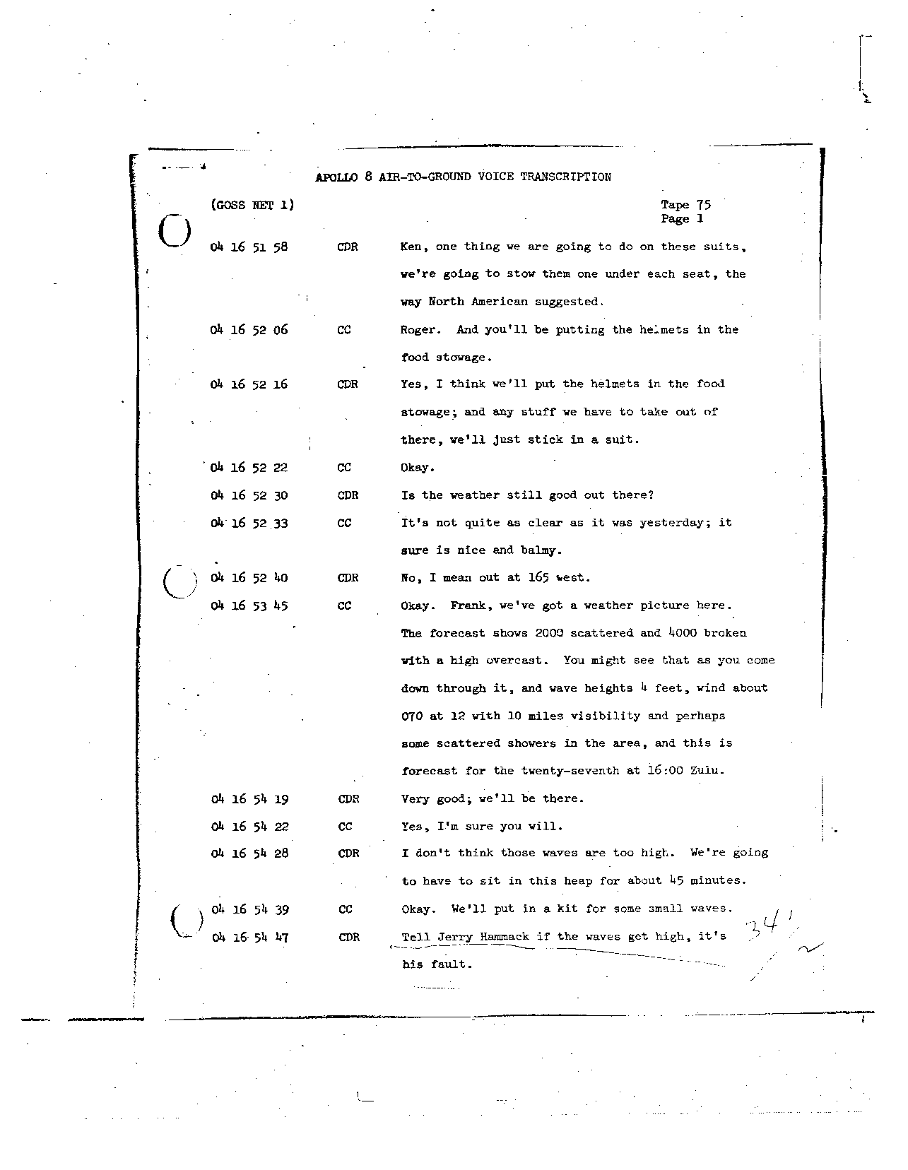 Page 605 of Apollo 8’s original transcript