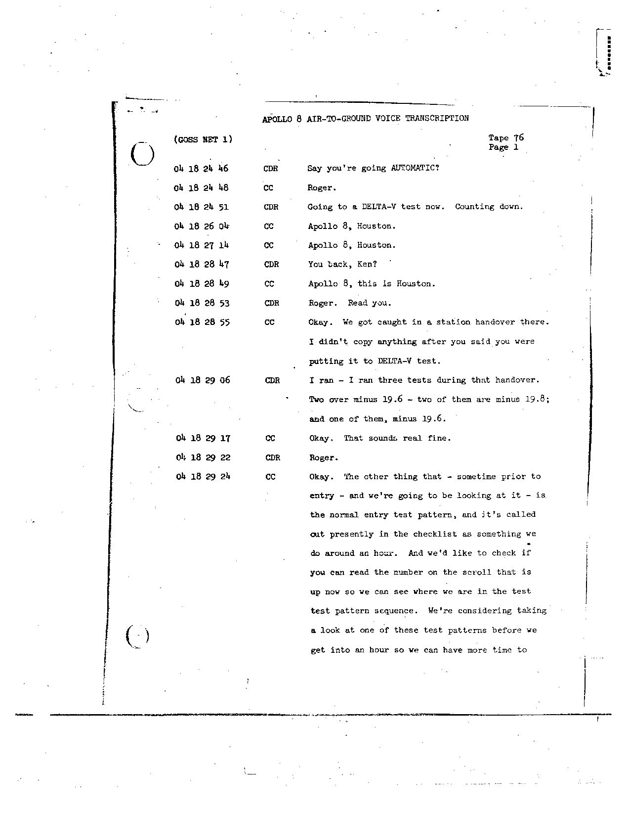 Page 609 of Apollo 8’s original transcript