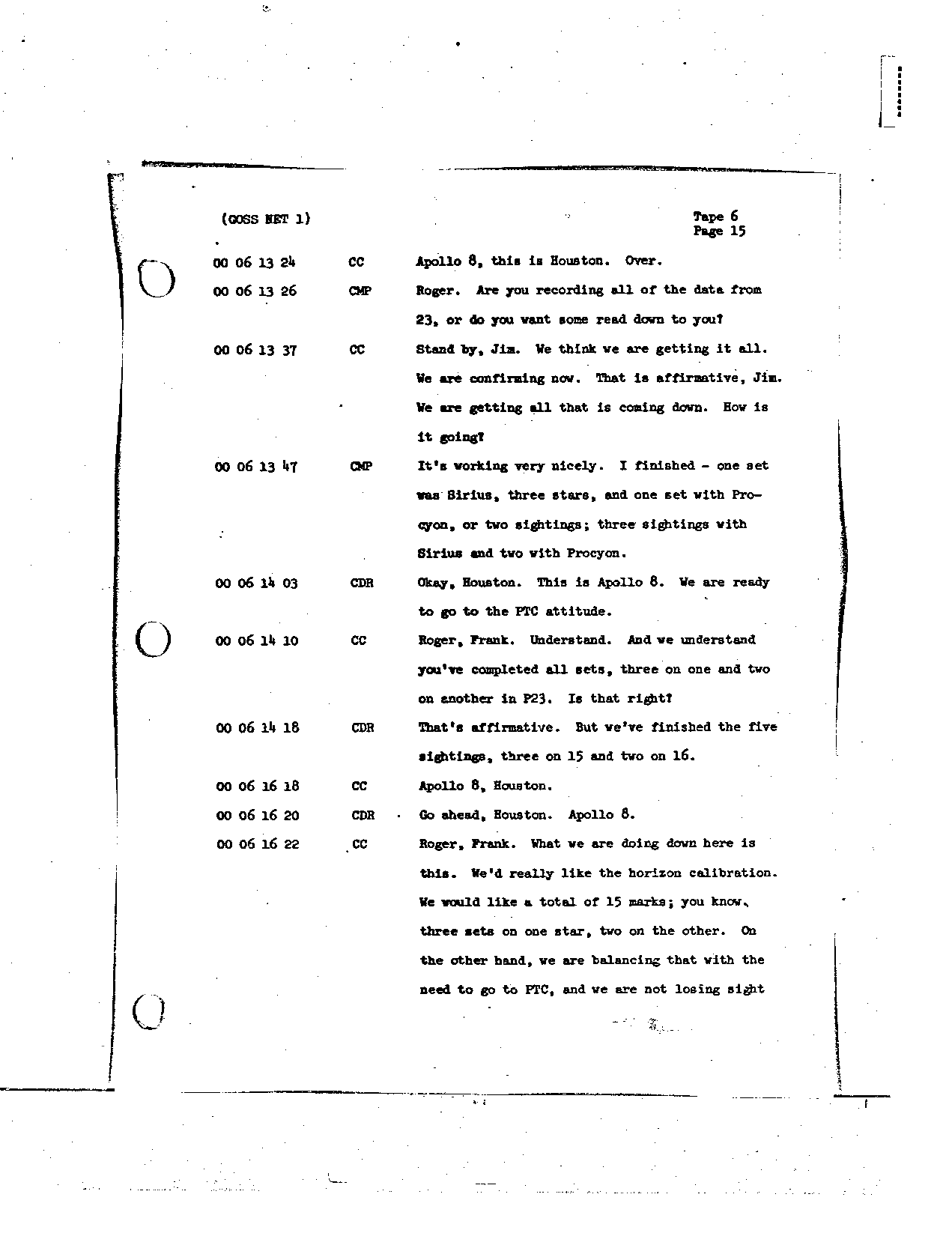 Page 61 of Apollo 8’s original transcript