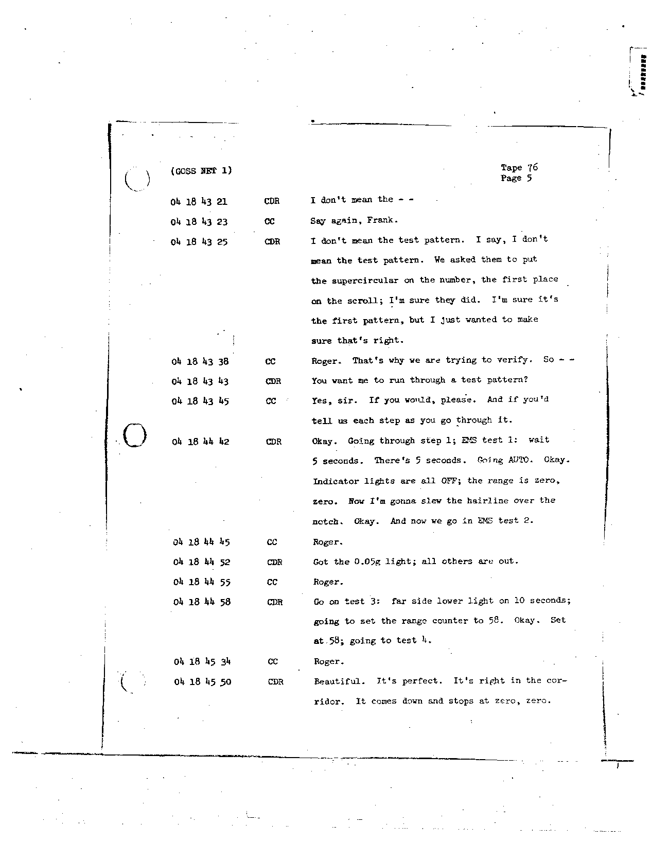 Page 613 of Apollo 8&rsquo;s original transcript