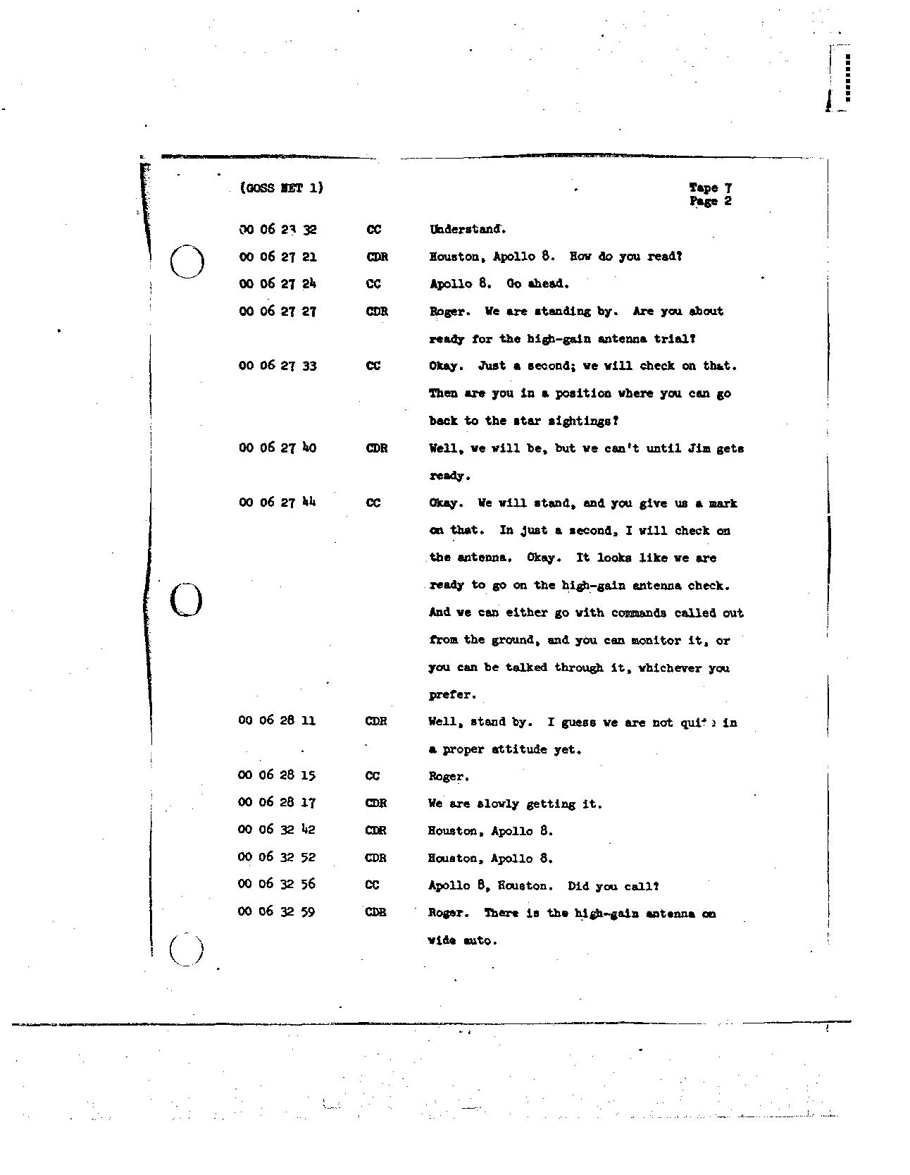 Page 64 of Apollo 8’s original transcript