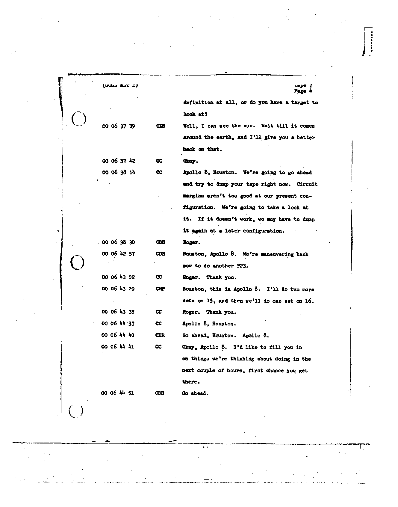 Page 66 of Apollo 8’s original transcript