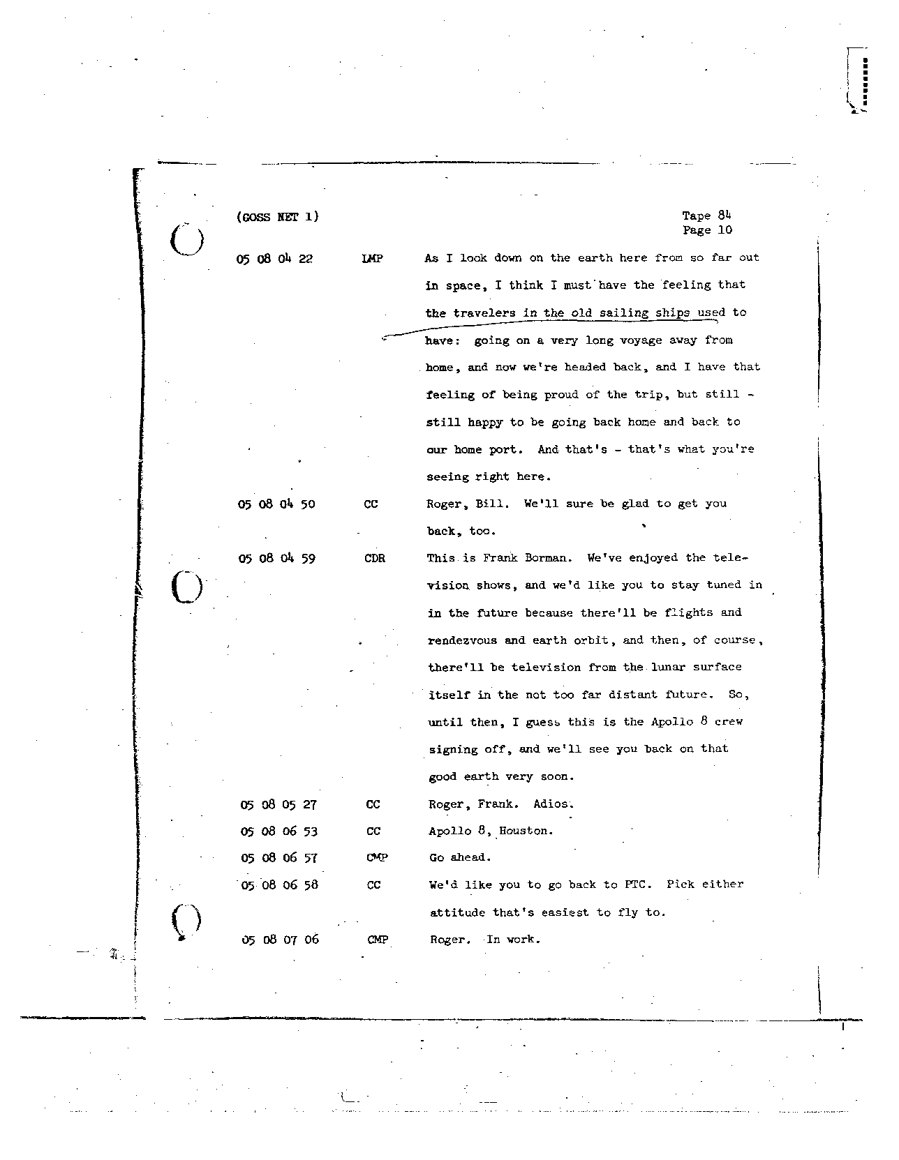 Page 696 of Apollo 8’s original transcript
